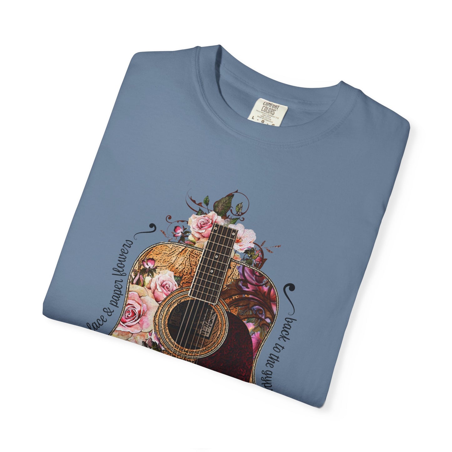 Gypsy T shirt Hippie Tee Floral Guitar 70's Classic Rock Tee Birthday Gift Unisex Garment-Dyed Comfort Colors T-shirt