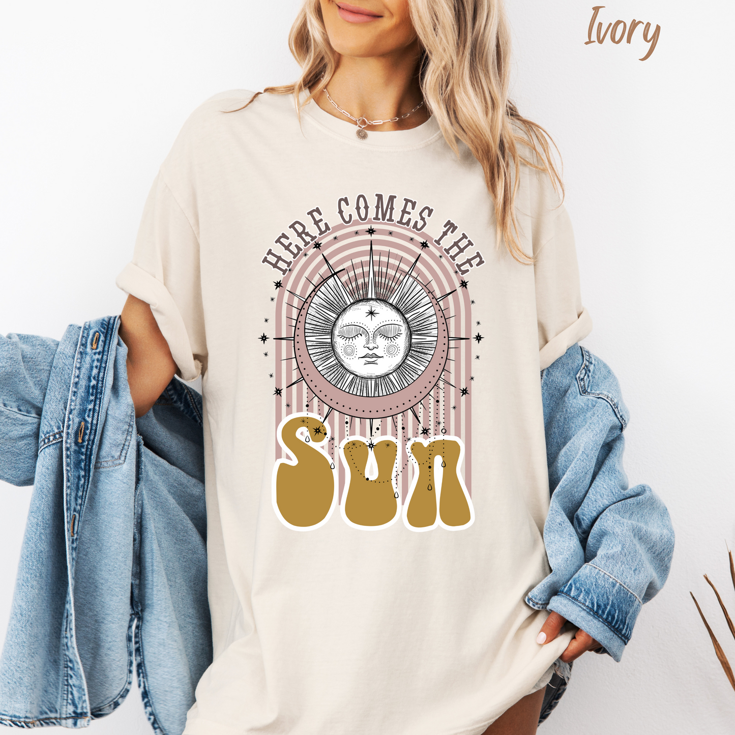 Here Comes The Sun T-Shirt Beach Tee Comfort Colors T-shirt Retro Shirt Boho Tee Hippie t-shirt