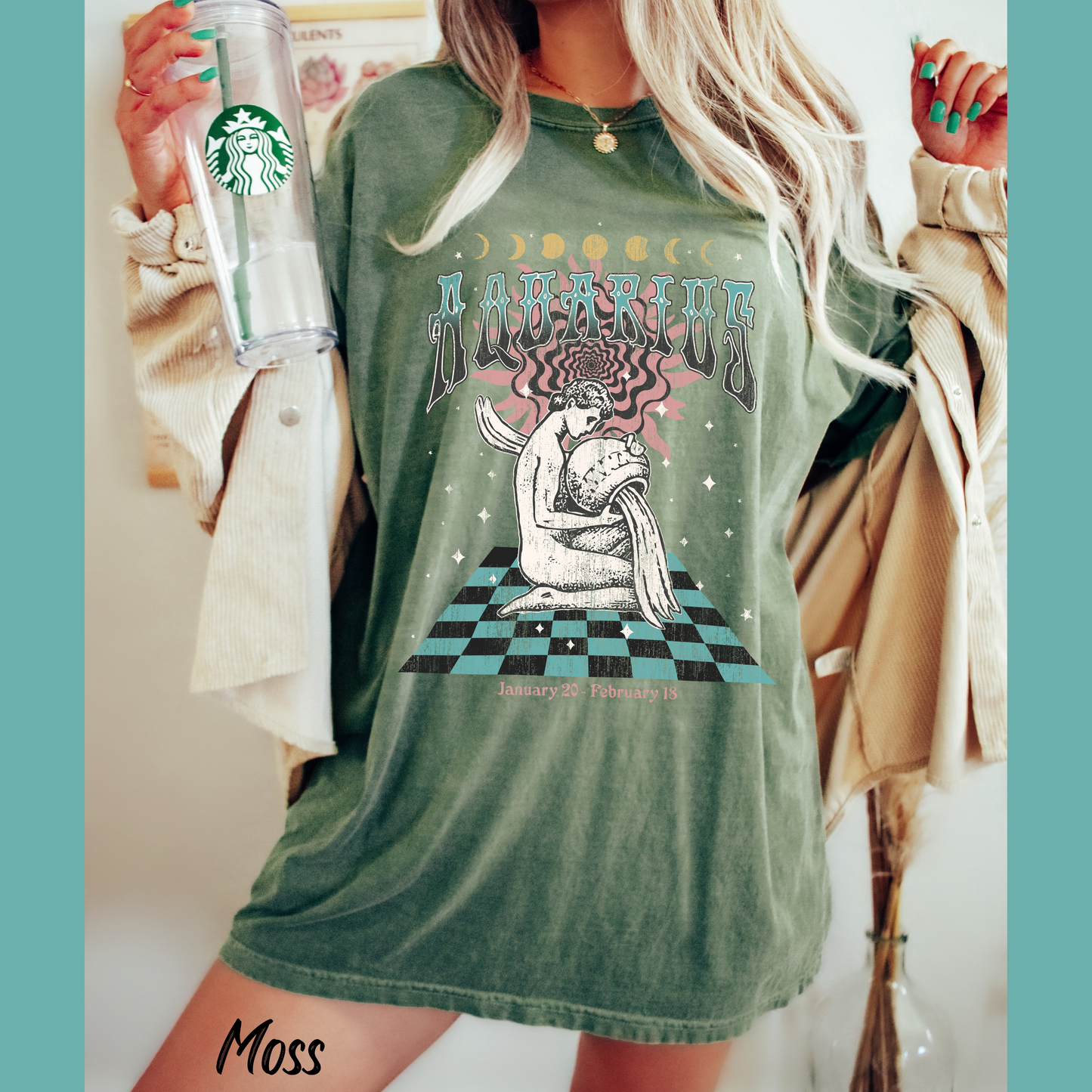 Aquarius Shirt Trendy Zodiac Comfort Colors Graphic T shirt Astrology Tee Vintage Aquarius Birthday Gift