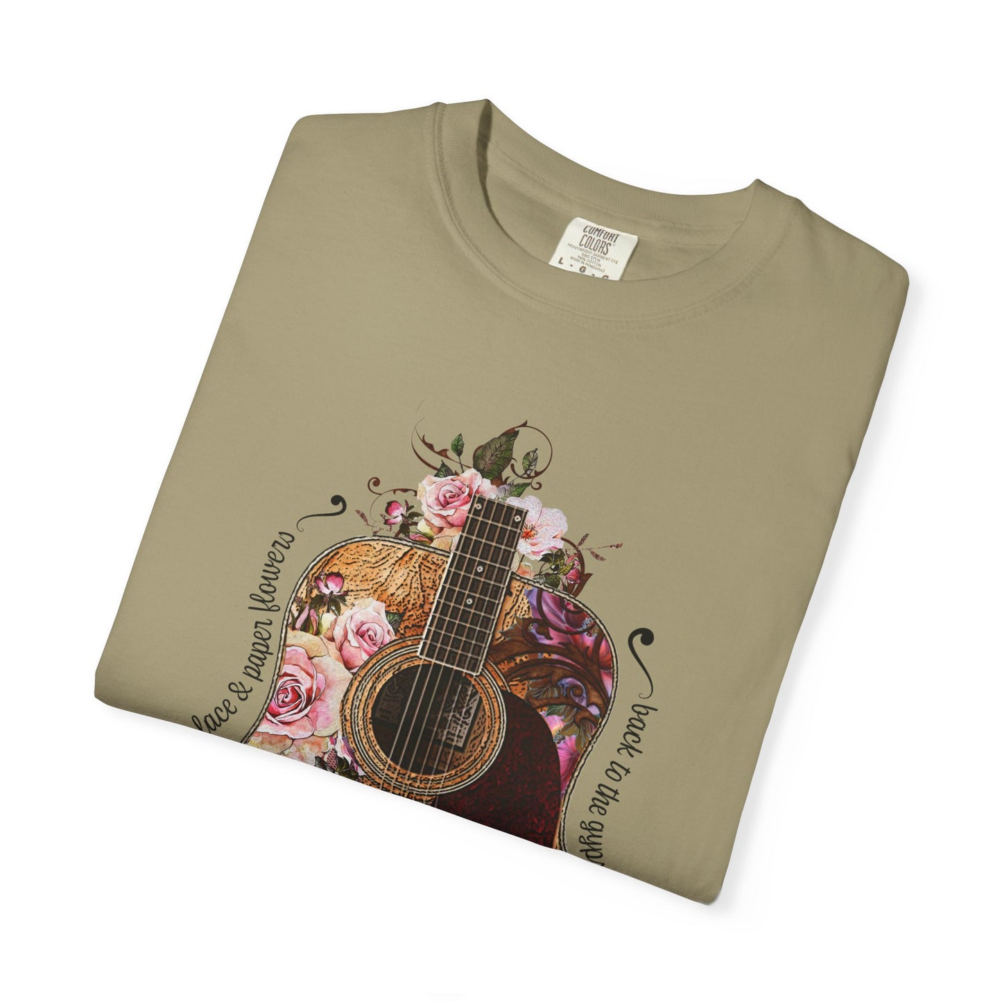 Gypsy T shirt Hippie Tee Floral Guitar 70's Classic Rock Tee  Birthday Gift Unisex Garment-Dyed Comfort Colors T-shirt