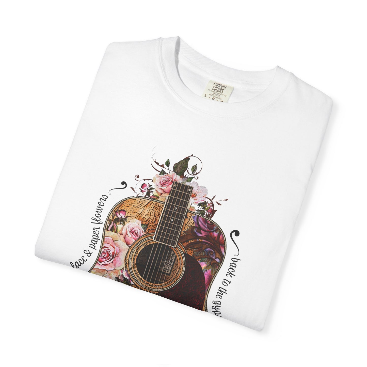 Gypsy T shirt Hippie Tee Floral Guitar 70's Classic Rock Tee  Birthday Gift Unisex Garment-Dyed Comfort Colors T-shirt