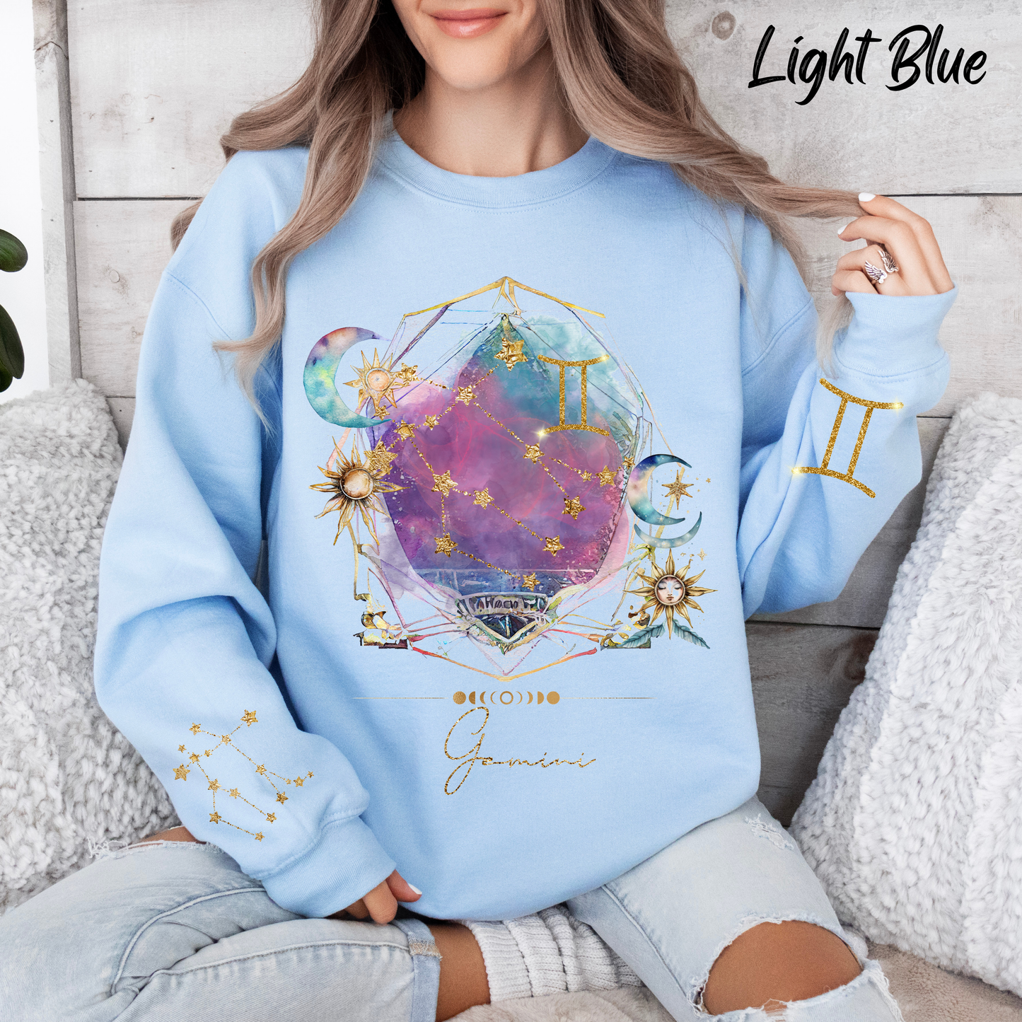 Gemini Sweatshirt Virgo Gift Unisex Astrology Sweatshirt Vintage Gemini Shirt Retro Boho Celestial Sweatshirt Gemini Birthday Zodiac Shirt