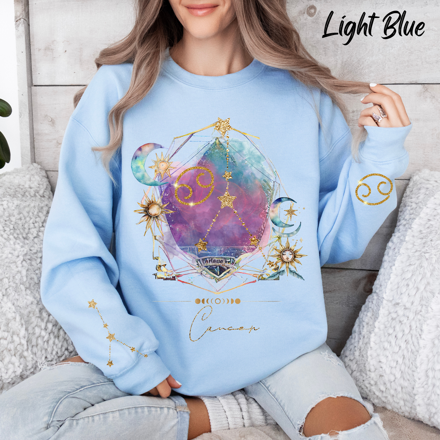 Cancer Sweatshirt Cancer Gift Astrology Sweatshirt Vintage Cancer Zodiac Shirt Retro Boho Celestial Sweatshirt Cancer Birthday Horoscope
