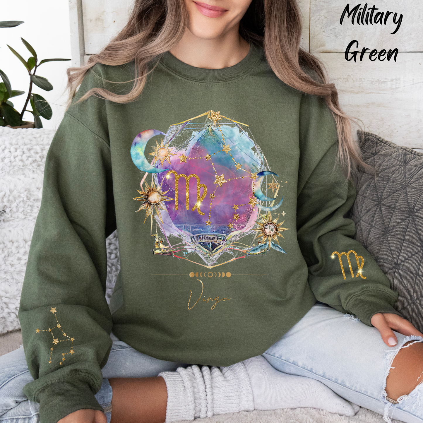 Virgo Sweatshirt Virgo Gift Unisex Astrology Sweatshirt Vintage Virgo Shirt Retro Boho Celestial Sweatshirt Virgo Birthday Zodiac Sweatshirt