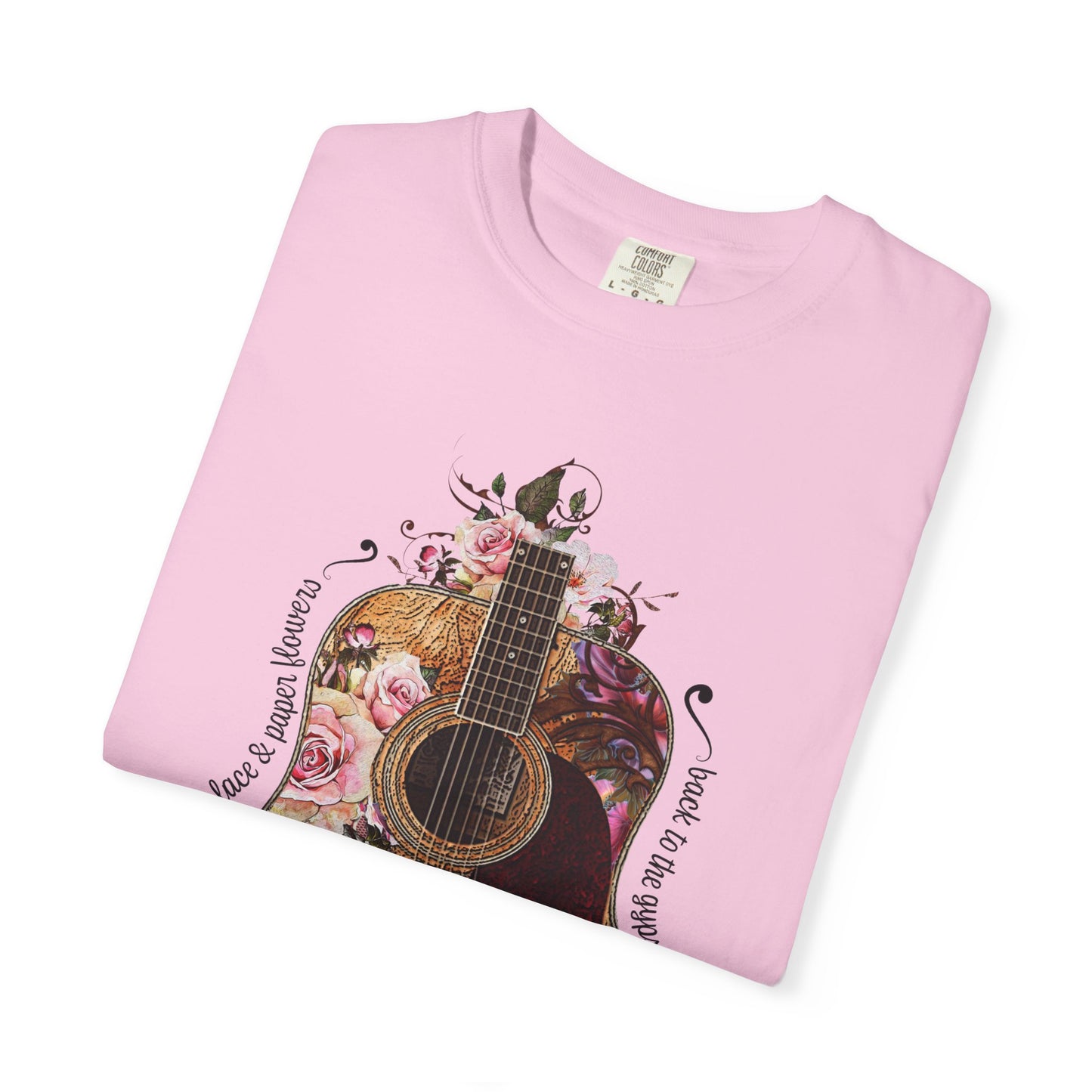 Gypsy T shirt Hippie Tee Floral Guitar 70's Classic Rock Tee  Birthday Gift Unisex Garment-Dyed Comfort Colors T-shirt
