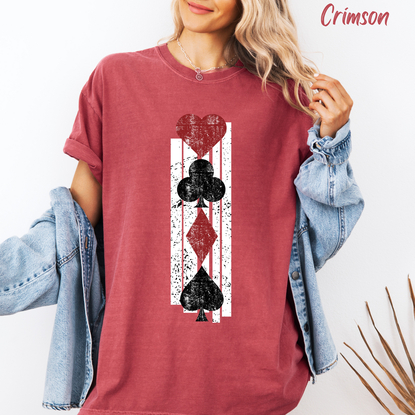 Queen Of Hearts Retro Shirt Vegas Gambling 80's Shirt Vacation Tee Unisex Garment-Dyed T-shirt Comfort Colors Shirt For Vegas Trip