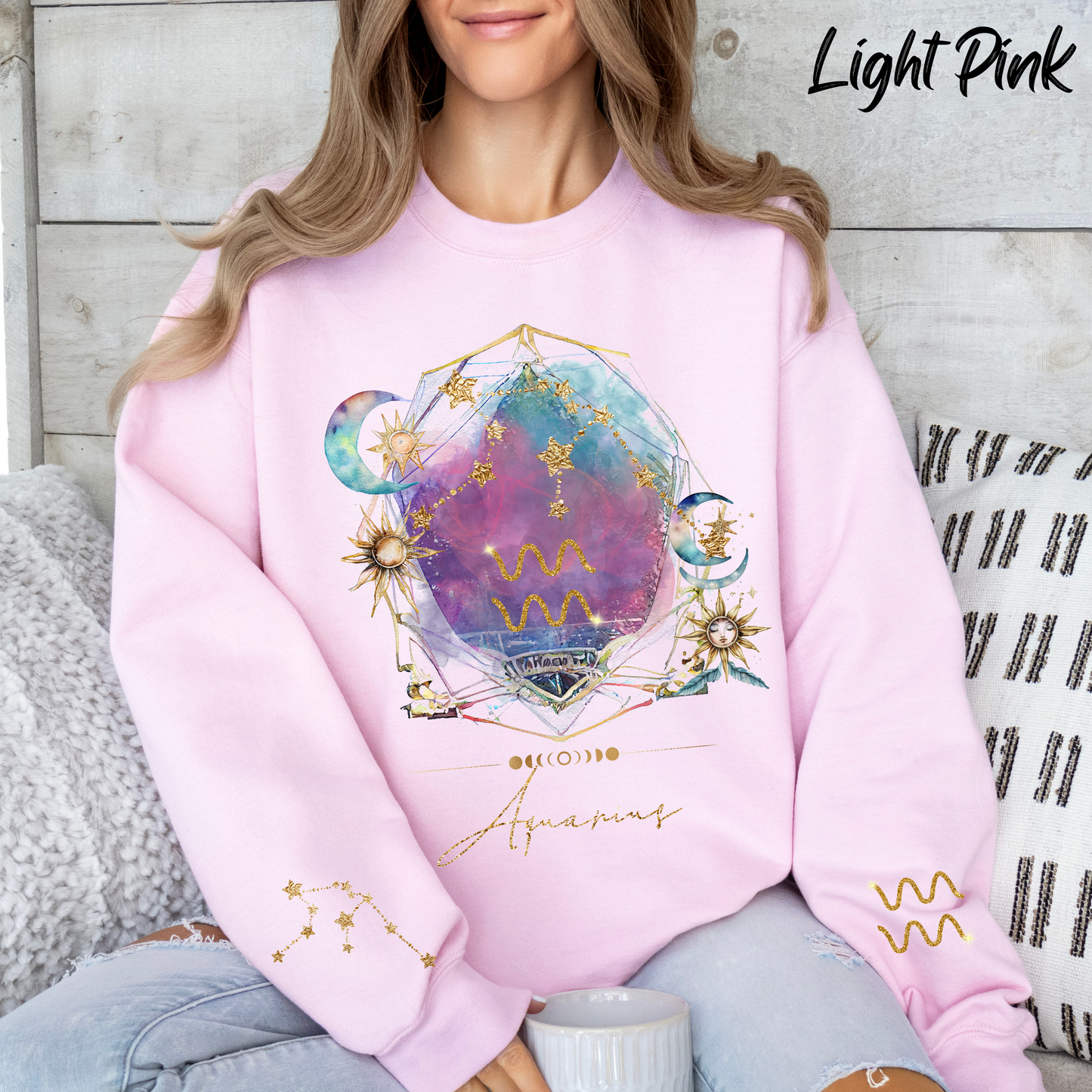 Aquarius Sweatshirt Aquarius Gift Astrology Sweatshirt Vintage Aquarius Zodiac Shirt Retro Boho Celestial Sweatshirt Aquarius Birthday Gifts