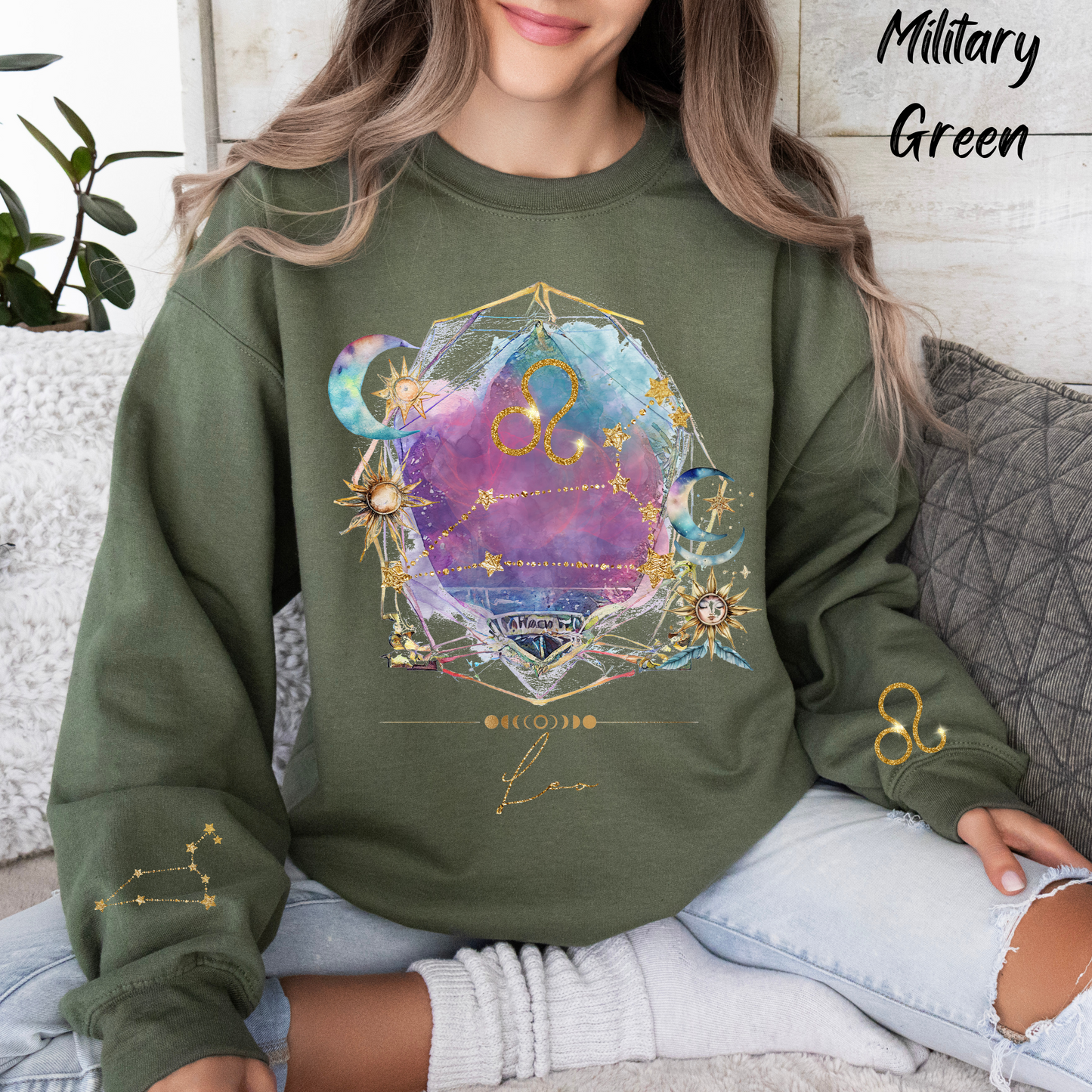 Leo Sweatshirt Leo Gift Astrology Sweatshirt Vintage Leo Zodiac Shirt Retro Boho Celestial Sweatshirt Leo Birthday Horoscope Gifts For Her