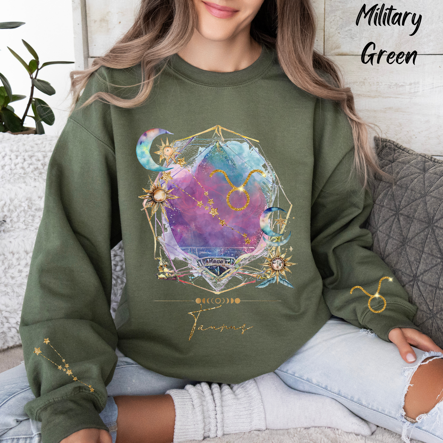 Taurus Sweatshirt Taurus Gift Astrology Sweatshirt Vintage Taurus Zodiac Shirt Retro Boho Celestial Sweatshirt Taurus Birthday Horoscope