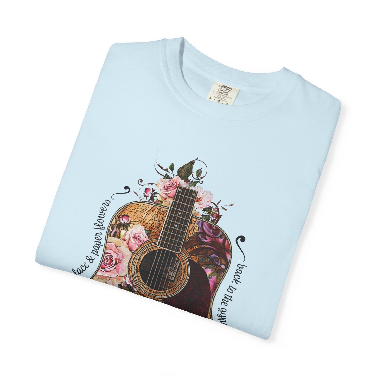 Gypsy T shirt Hippie Tee Floral Guitar 70's Classic Rock Tee  Birthday Gift Unisex Garment-Dyed Comfort Colors T-shirt