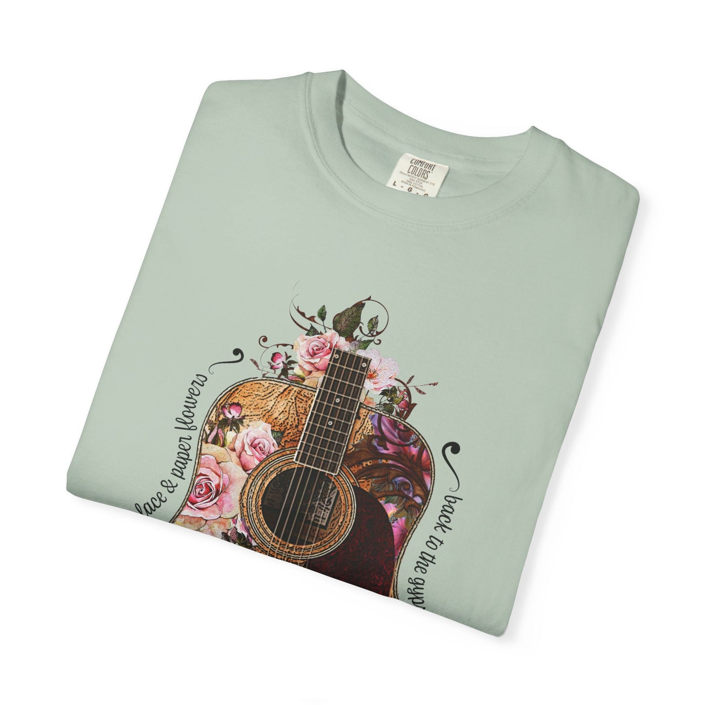 Gypsy T shirt Hippie Tee Floral Guitar 70's Classic Rock Tee  Birthday Gift Unisex Garment-Dyed Comfort Colors T-shirt