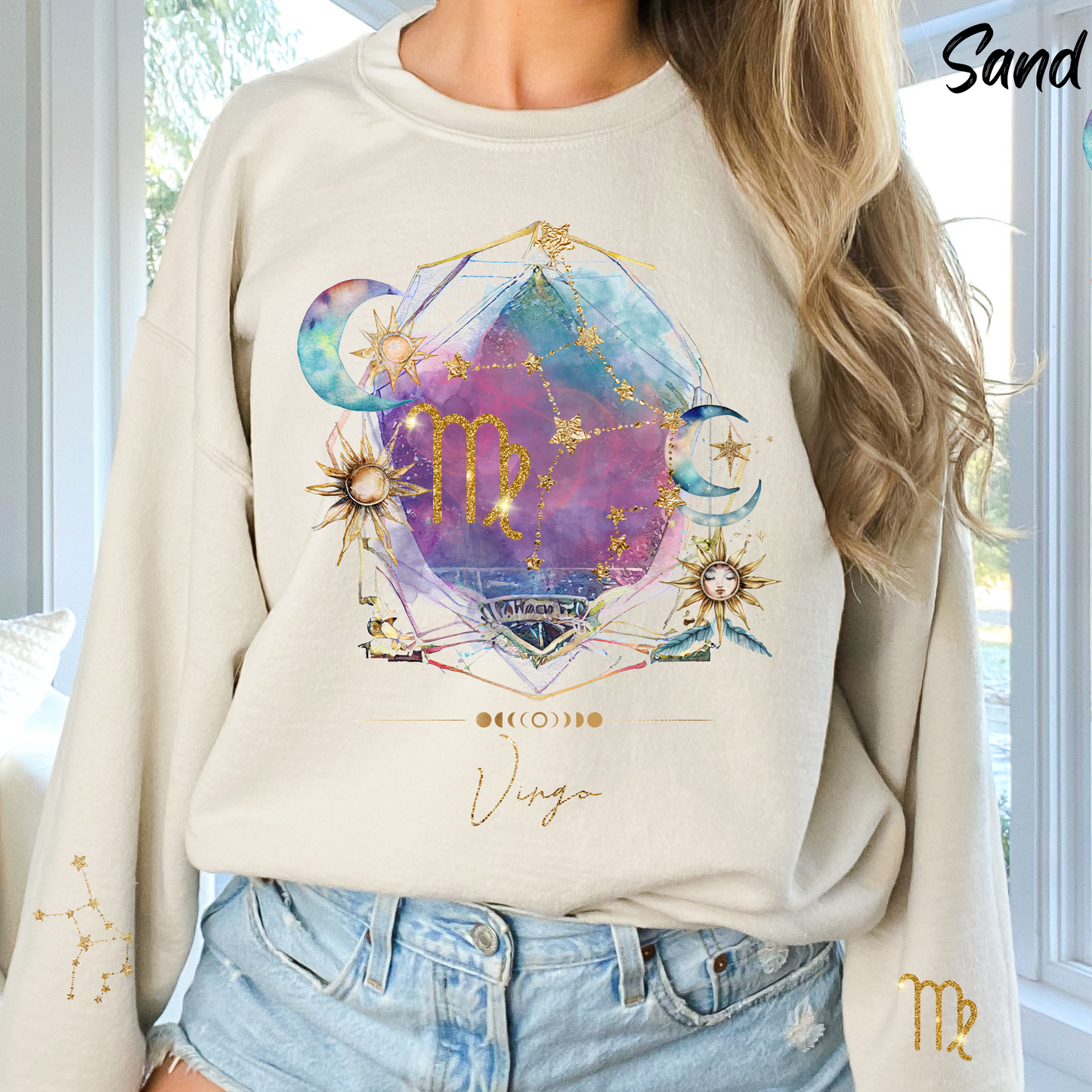 Virgo Sweatshirt Virgo Gift Unisex Astrology Sweatshirt Vintage Virgo Shirt Retro Boho Celestial Sweatshirt Virgo Birthday Zodiac Sweatshirt