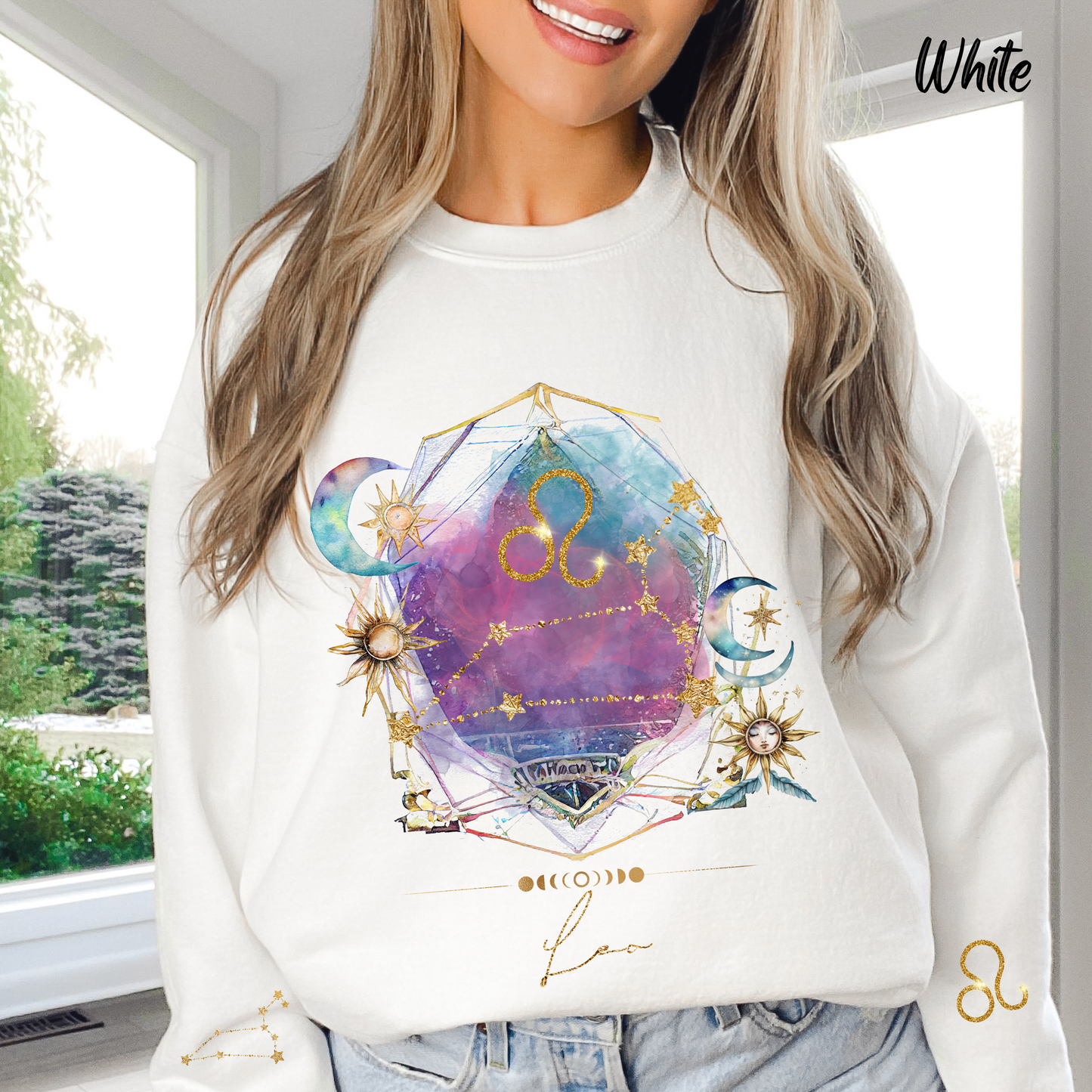 Leo Sweatshirt Leo Gift Astrology Sweatshirt Vintage Leo Zodiac Shirt Retro Boho Celestial Sweatshirt Leo Birthday Horoscope Gifts For Her