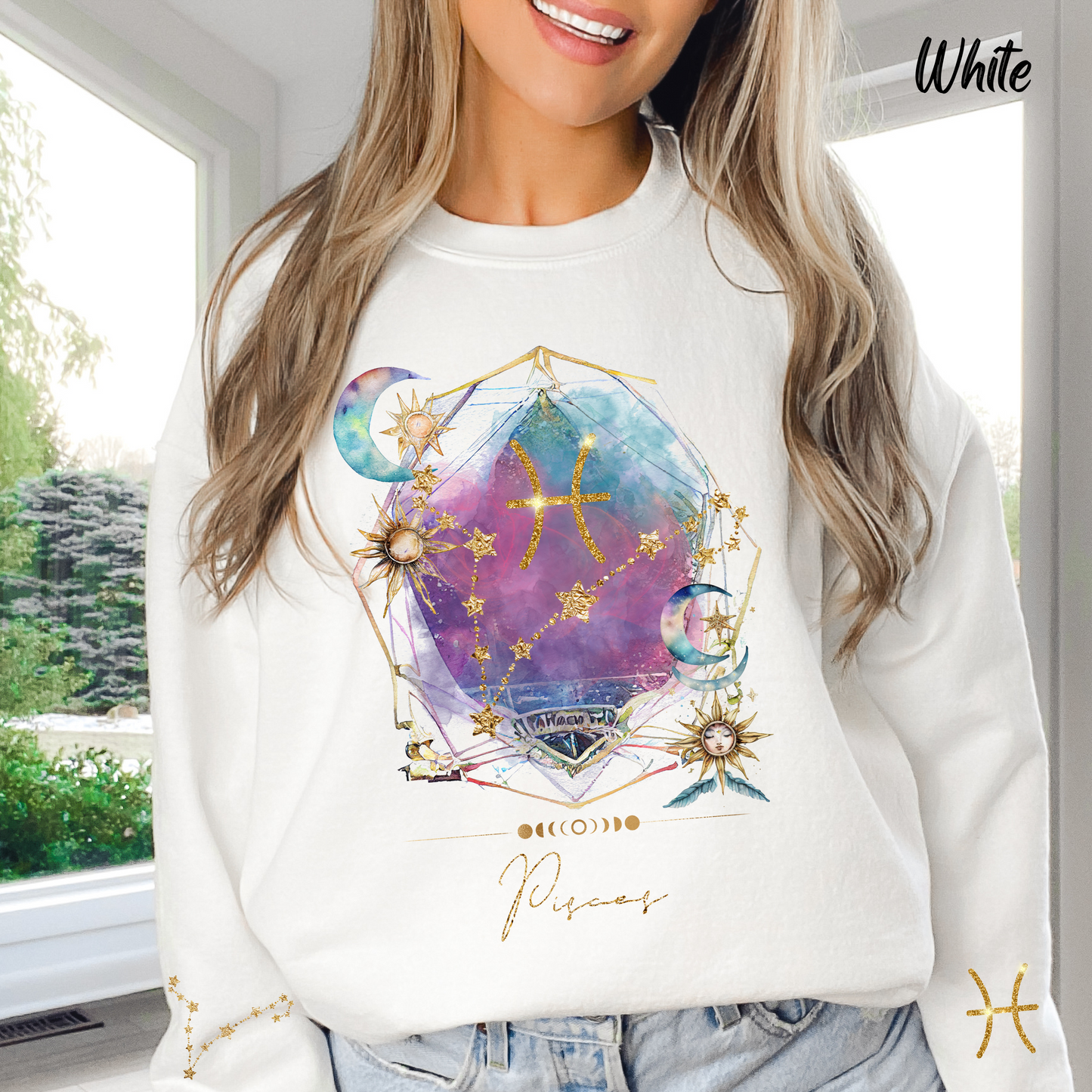 Pisces Sweatshirt Pisces Gift Astrology Sweatshirt Vintage Pisces Zodiac Shirt Retro Boho Celestial Sweatshirt Pisces Birthday Horoscope