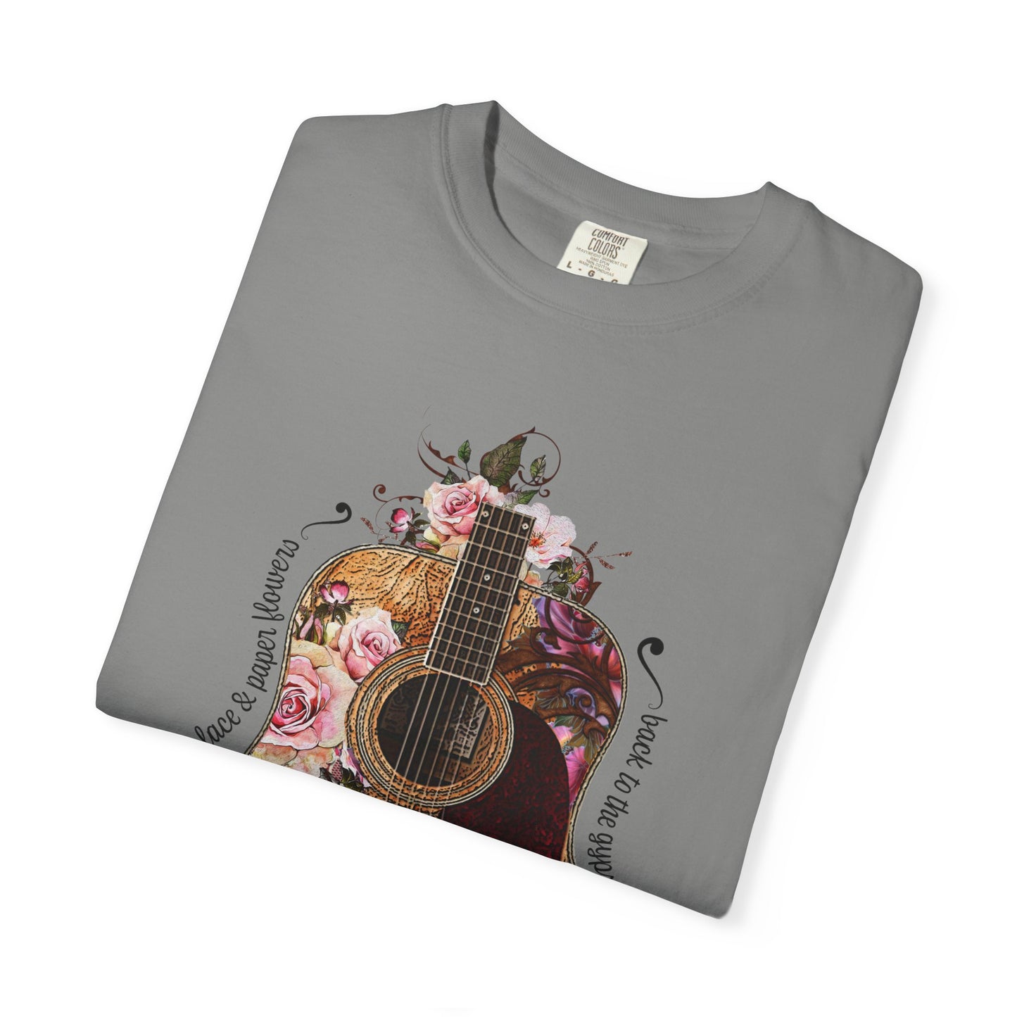Gypsy T shirt Hippie Tee Floral Guitar 70's Classic Rock Tee  Birthday Gift Unisex Garment-Dyed Comfort Colors T-shirt