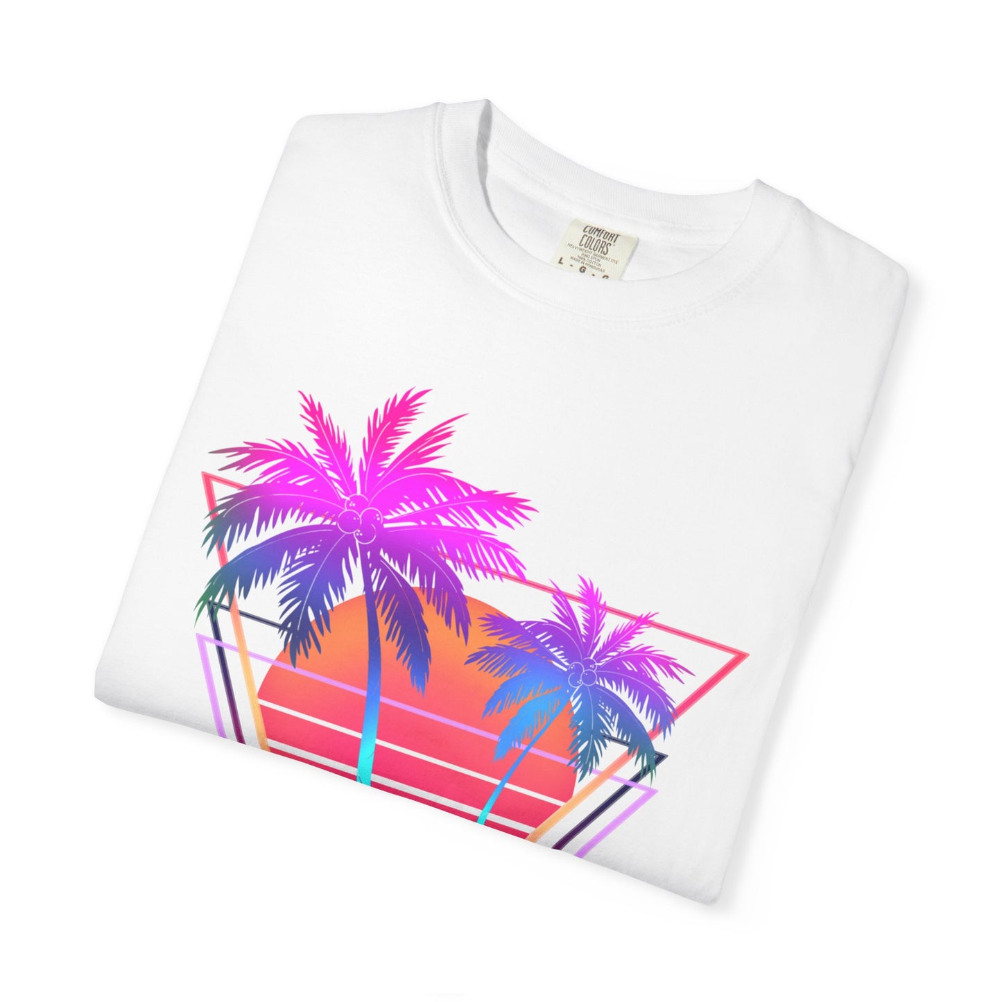 Neon Palm Trees T shirt Sunset tropical Beach Tee Unisex Garment-Dyed Comfort Colors T-shirt Retro 80's Graphic Tee