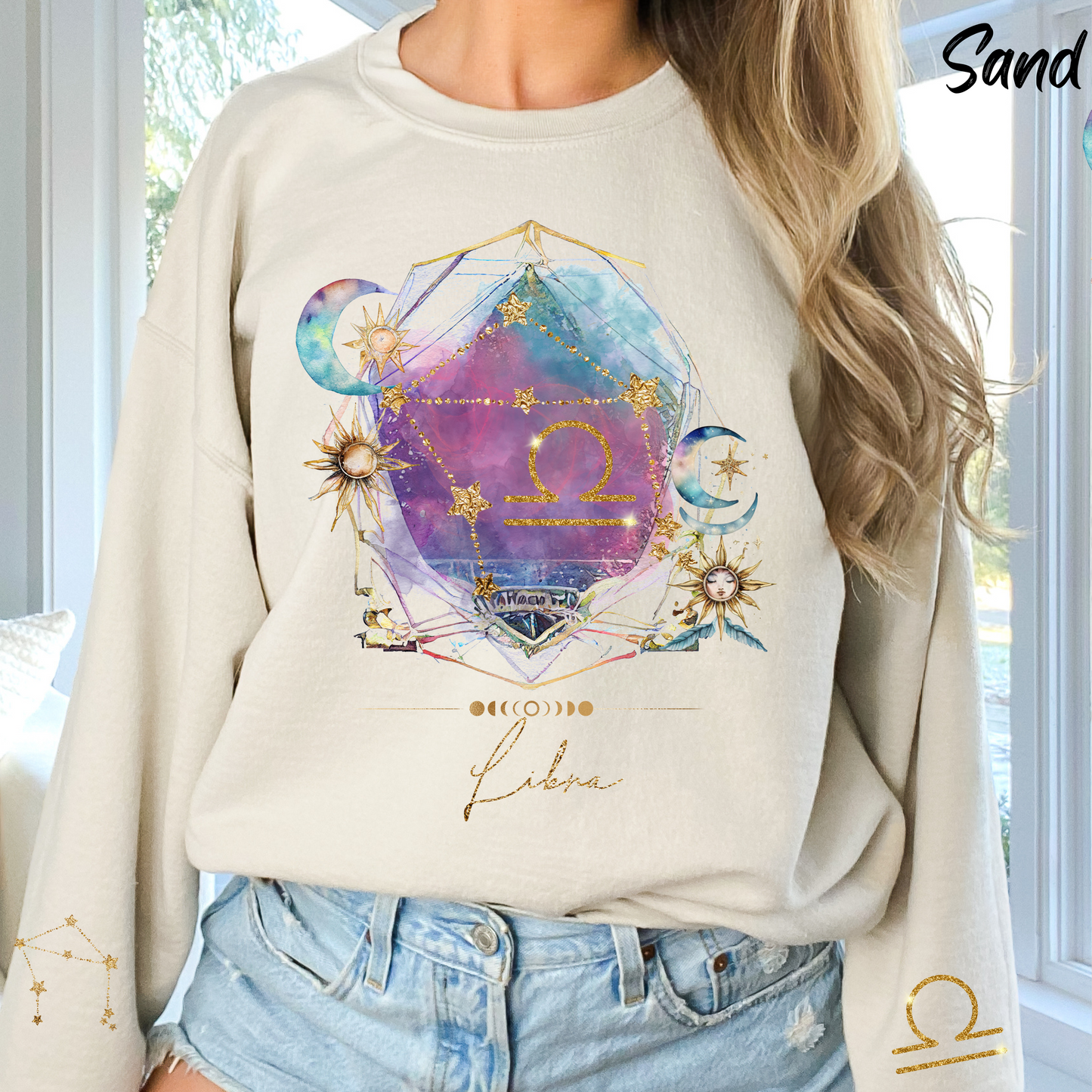 Libra Sweatshirt Libra Gift Unisex Astrology Sweatshirt Vintage Libra Shirt Retro Boho Celestial Sweatshirt Libra Birthday Zodiac Shirt
