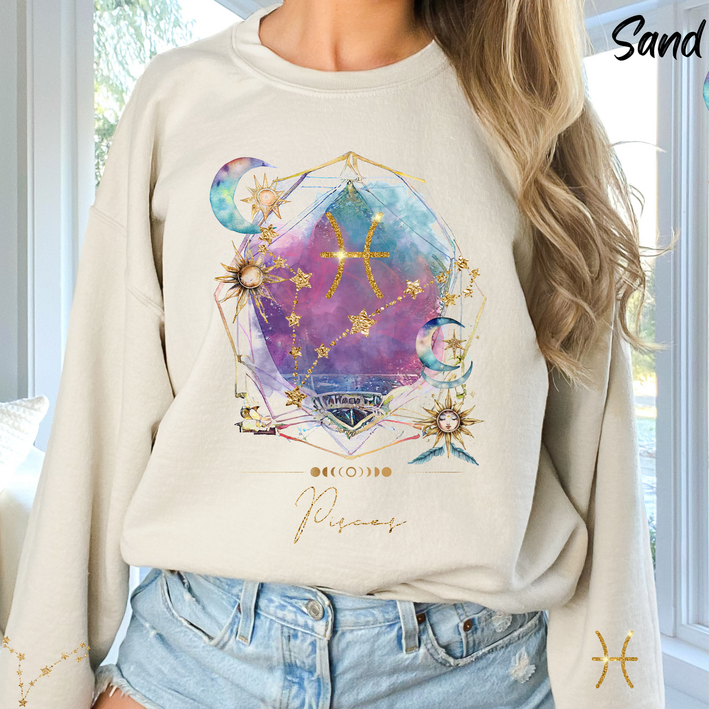 Pisces Sweatshirt Pisces Gift Astrology Sweatshirt Vintage Pisces Zodiac Shirt Retro Boho Celestial Sweatshirt Pisces Birthday Horoscope