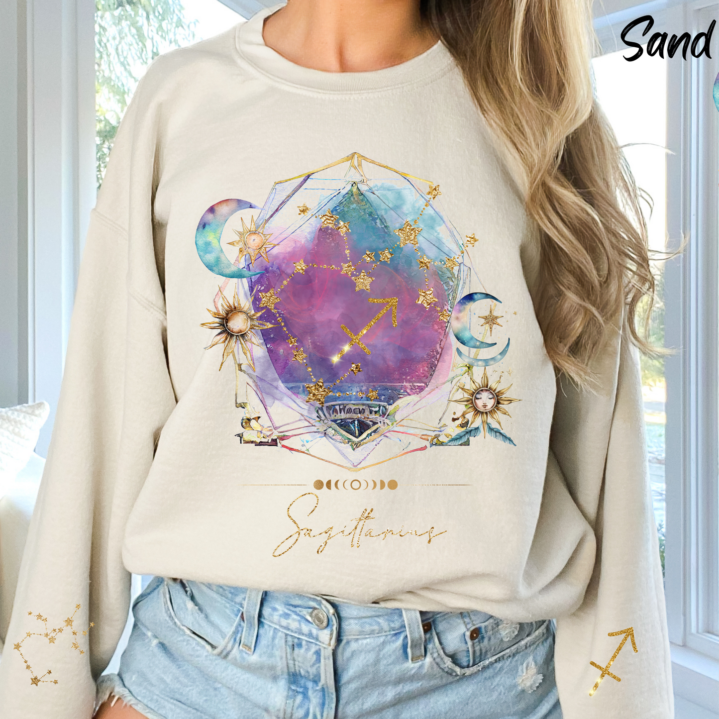 Sagittarius Sweatshirt Sagittarius Gift Astrology Sweatshirt Vintage Sagittarius Shirt Retro Boho Celestial Sweatshirt Sagittarius Birthday
