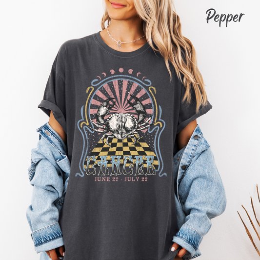 Cancer  Shirt Trendy Zodiac Comfort Colors  Graphic T shirt Astrology Tee Gift For Him Her Unisex Celestial Tee Vintage Cancer Birthday