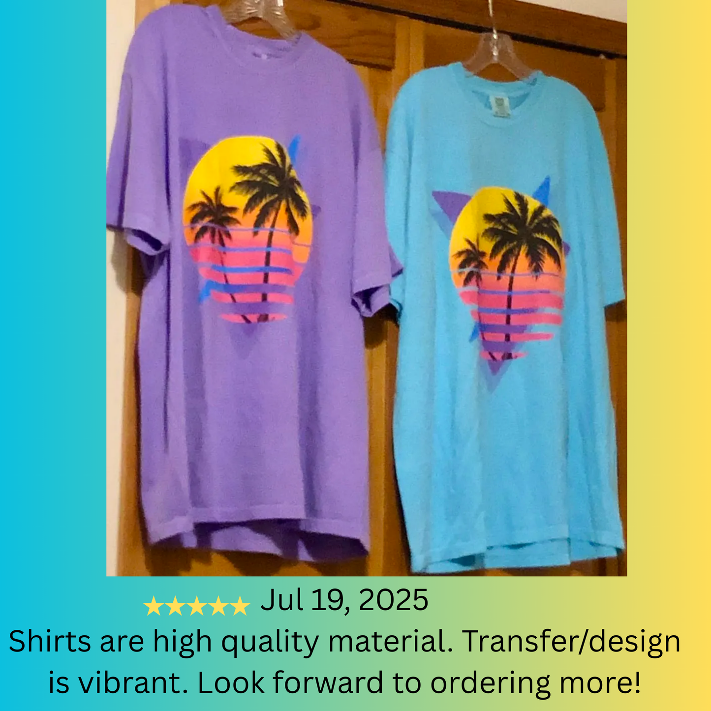Neon Shirt Comfort Colors Shirt Retro 80's Palm Tree  Gifts For Her  Women Trendy Beach Vacation Tee Birthday Gift Teen