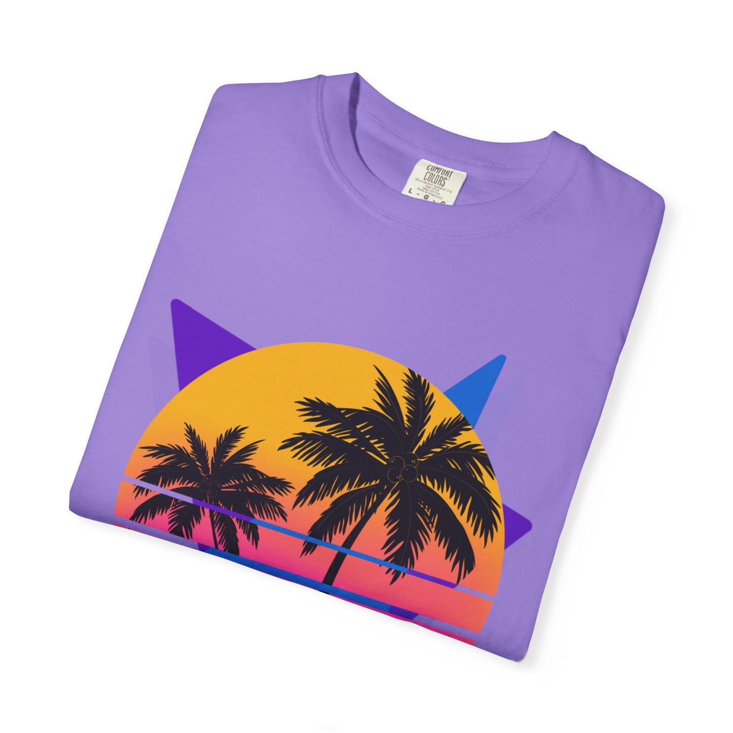 Neon Shirt Comfort Colors Shirt Retro 80's Palm Tree  Gifts For Her  Women Trendy Beach Vacation Tee Birthday Gift Teen