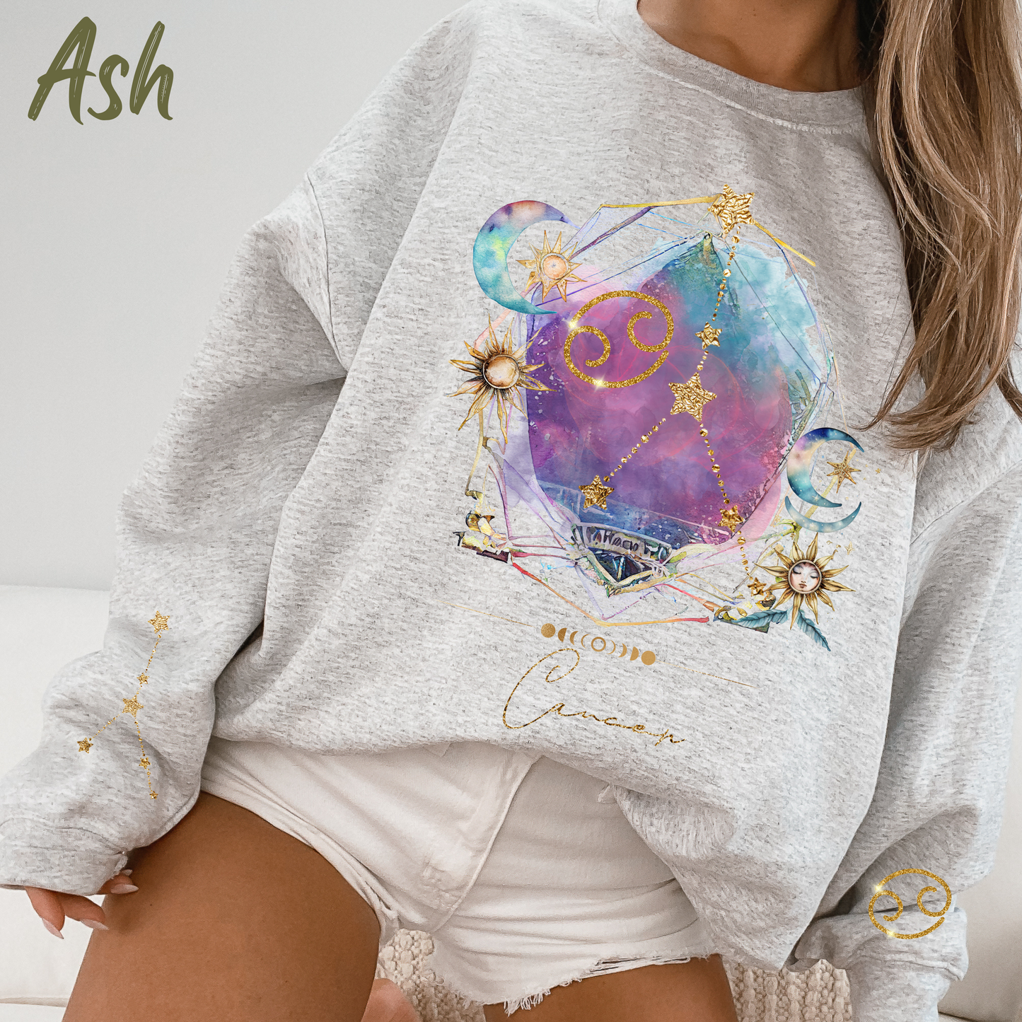 Cancer Sweatshirt Cancer Gift Astrology Sweatshirt Vintage Cancer Zodiac Shirt Retro Boho Celestial Sweatshirt Cancer Birthday Horoscope