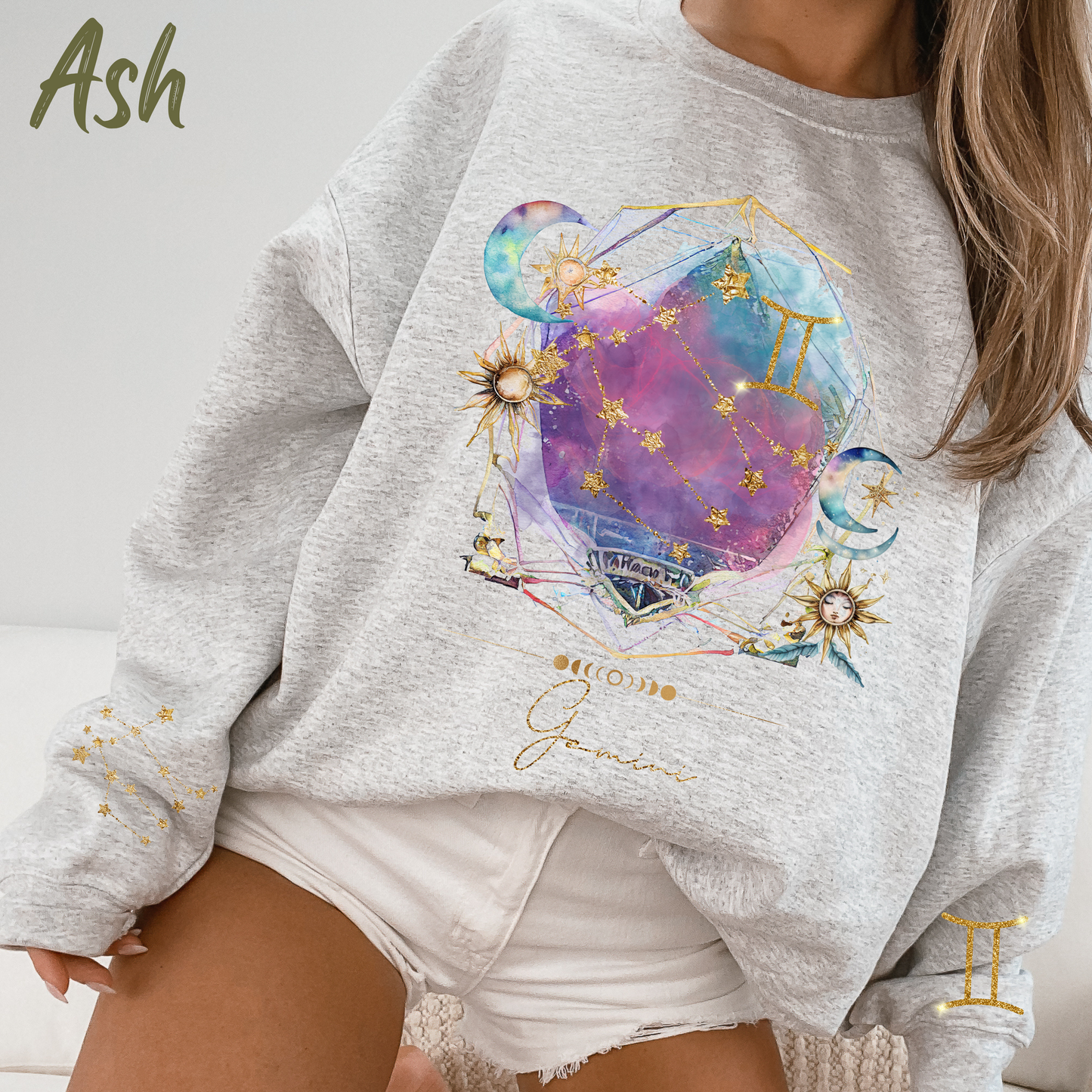 Gemini Sweatshirt Virgo Gift Unisex Astrology Sweatshirt Vintage Gemini Shirt Retro Boho Celestial Sweatshirt Gemini Birthday Zodiac Shirt