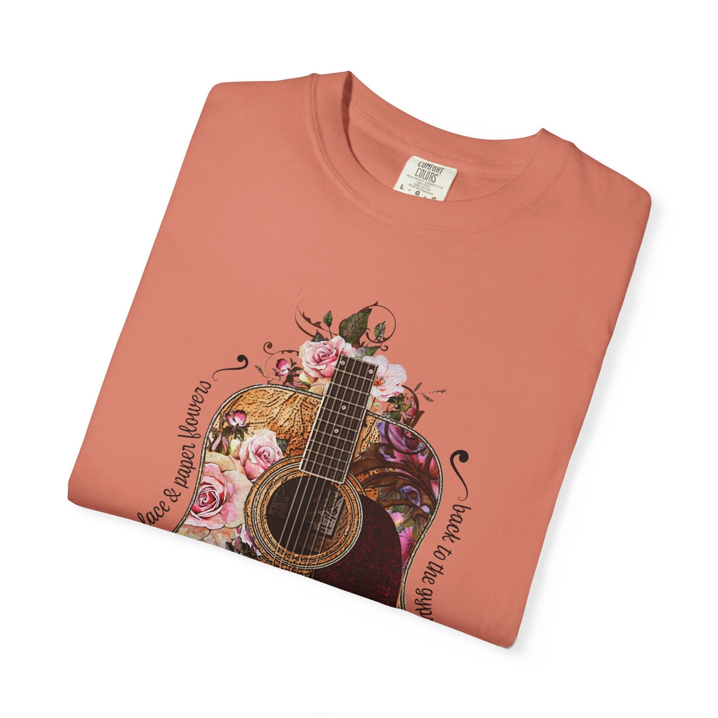 Gypsy T shirt Hippie Tee Floral Guitar 70's Classic Rock Tee  Birthday Gift Unisex Garment-Dyed Comfort Colors T-shirt
