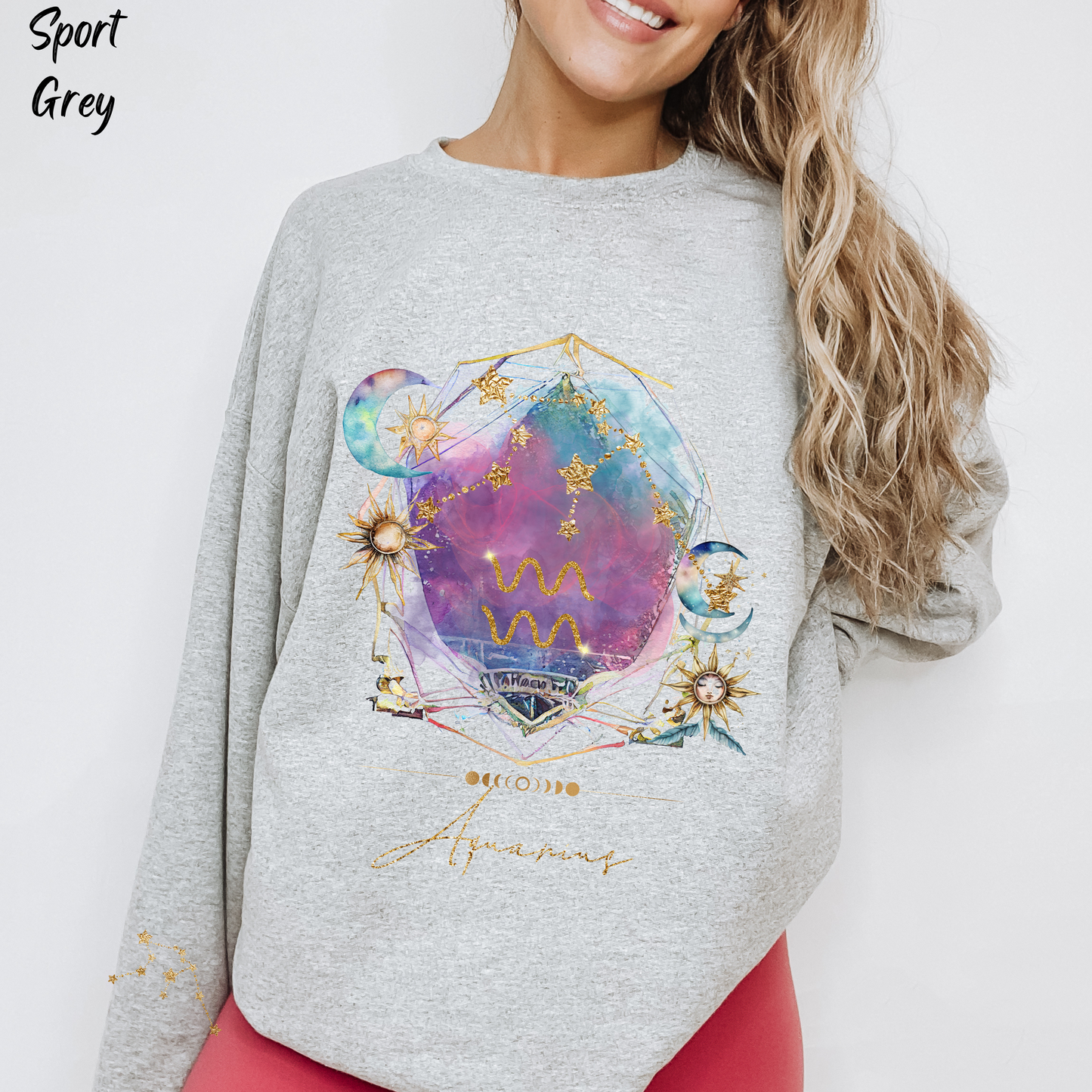Aquarius Sweatshirt Aquarius Gift Astrology Sweatshirt Vintage Aquarius Zodiac Shirt Retro Boho Celestial Sweatshirt Aquarius Birthday Gifts