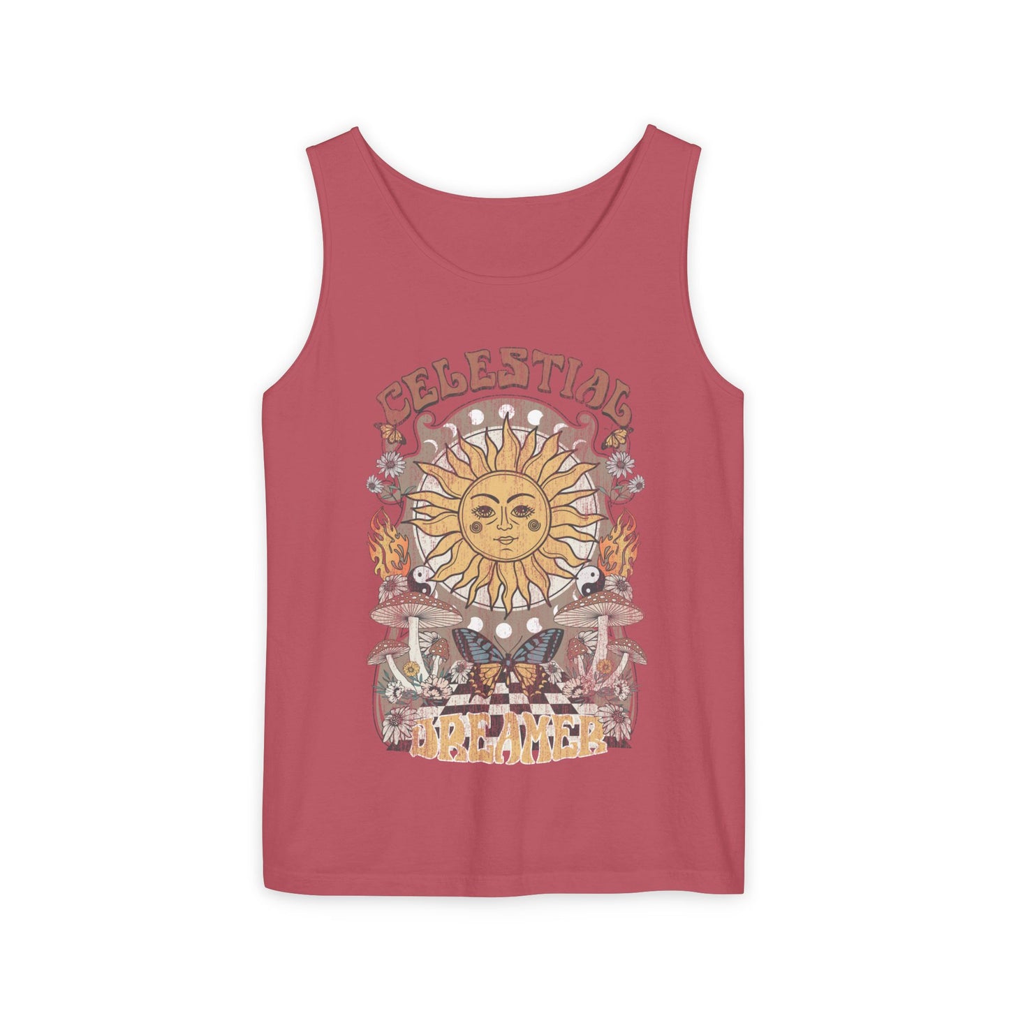 Celestial Dreamer Shirt Unisex Tank Top Comfort Colors Sun T-shirt Retro Vintage Graphic Tee