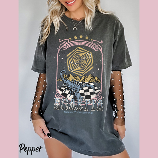 Scorpio Shirt Trendy Zodiac Comfort Colors Graphic T shirt Astrology Tee Gift For Her Unisex Celestial Tee Vintage Scorpio Birthday