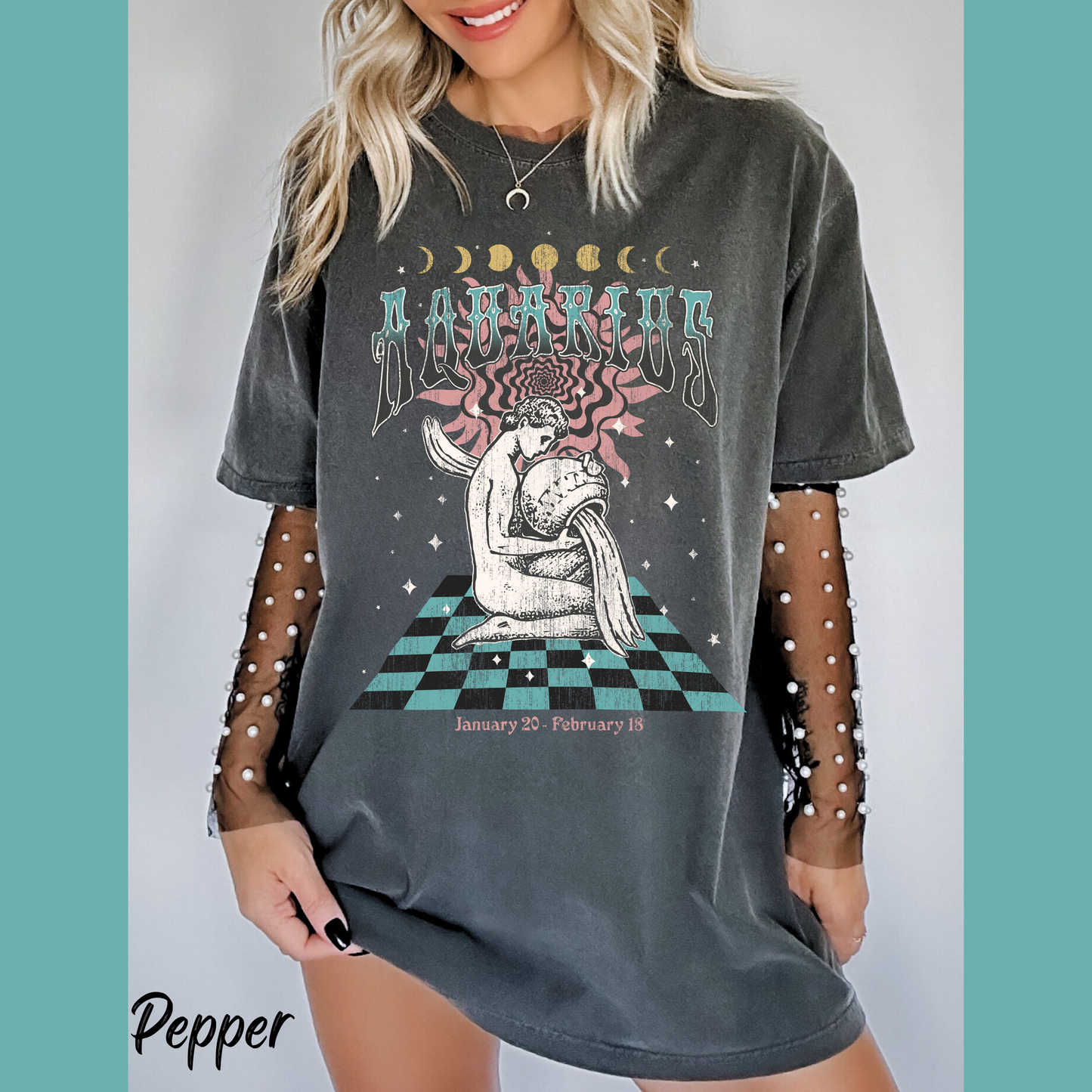 Aquarius Shirt Trendy Zodiac Comfort Colors  Graphic T shirt Astrology Tee Vintage Aquarius Birthday Gift