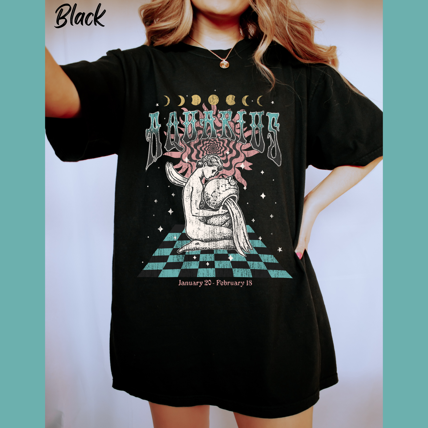 Aquarius Shirt Trendy Zodiac Comfort Colors  Graphic T shirt Astrology Tee Vintage Aquarius Birthday Gift