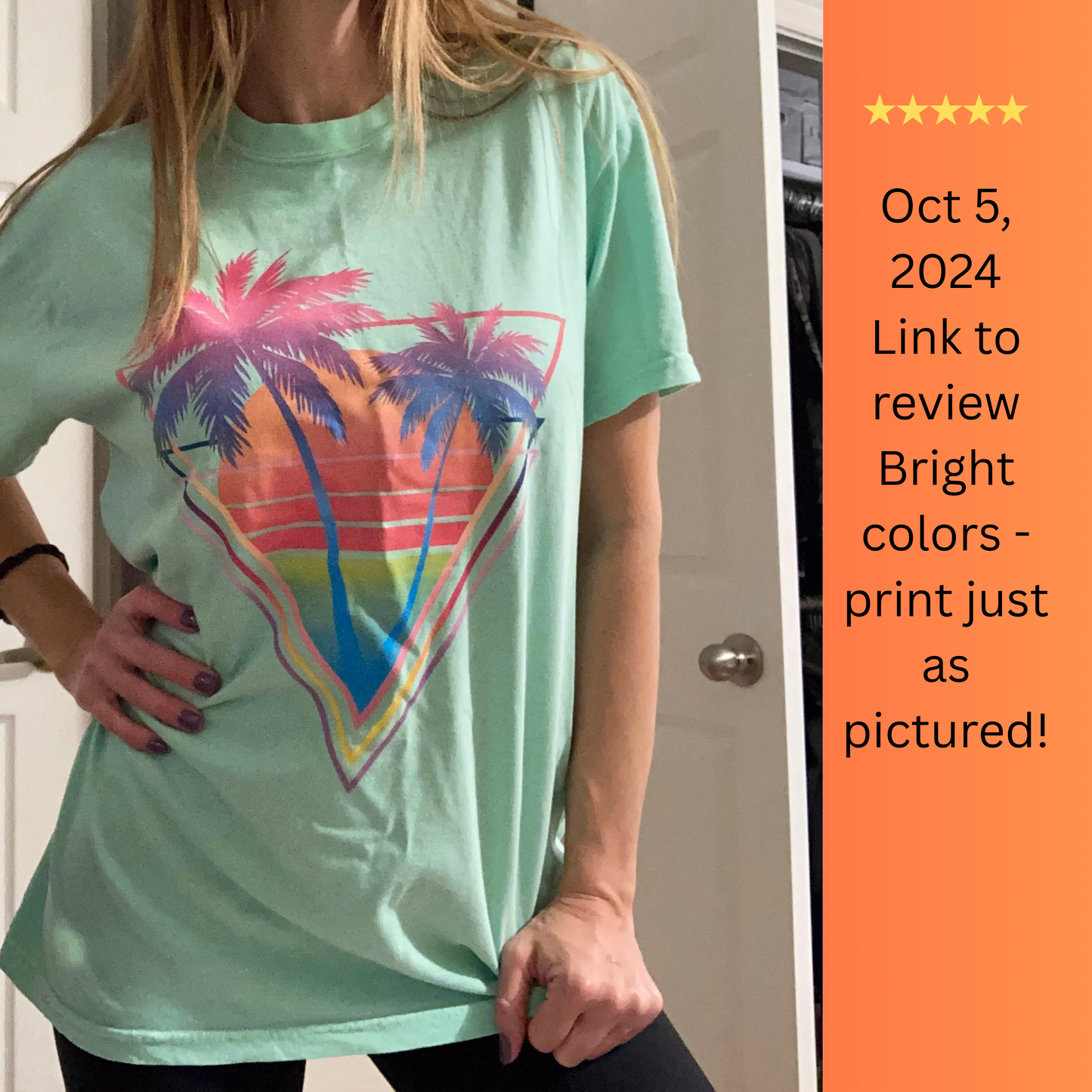 Neon Palm Trees T shirt Sunset tropical Beach Tee Unisex Garment-Dyed Comfort Colors T-shirt Retro 80's Graphic Tee