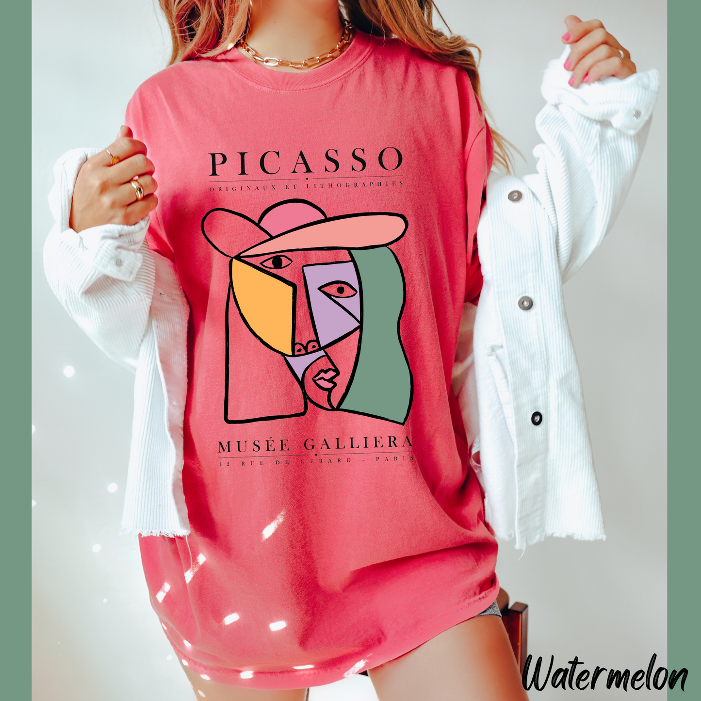 Picasso Shirt  For Women Trendy Vintage Tee Modern Art Graphic t shirt Picasso Art Print Tee Urban Boho Glamour Artsy T-shirt