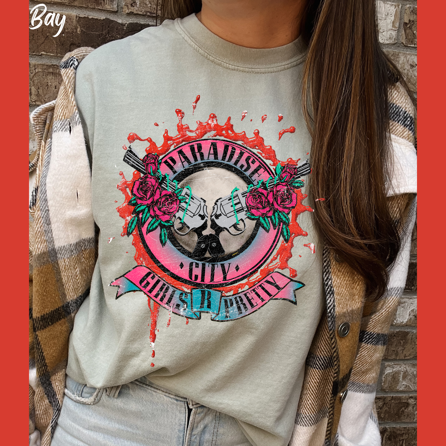 Paradise City Shirt 80s Graffiti Paint Retro Graphic Tee Comfort Color Shirt Concert Tee Trendy Festival Rocker T-shirt