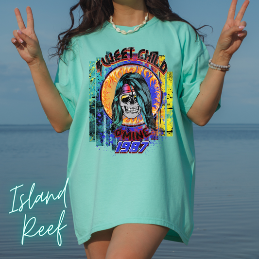 Sweet Child O Mine Rocker Tee 80s Retro Concert Tee Unisex Gen X Comfort Color Shirt 80s Vintage Metal Band Beach Tee