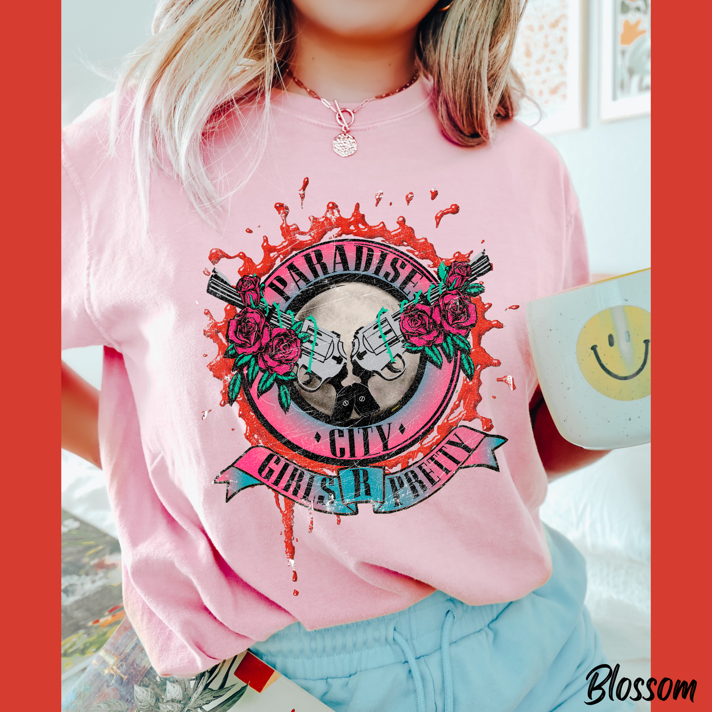 Paradise City Shirt 80s Graffiti Paint Retro Graphic Tee Comfort Color Shirt Concert Tee Trendy Festival Rocker T-shirt