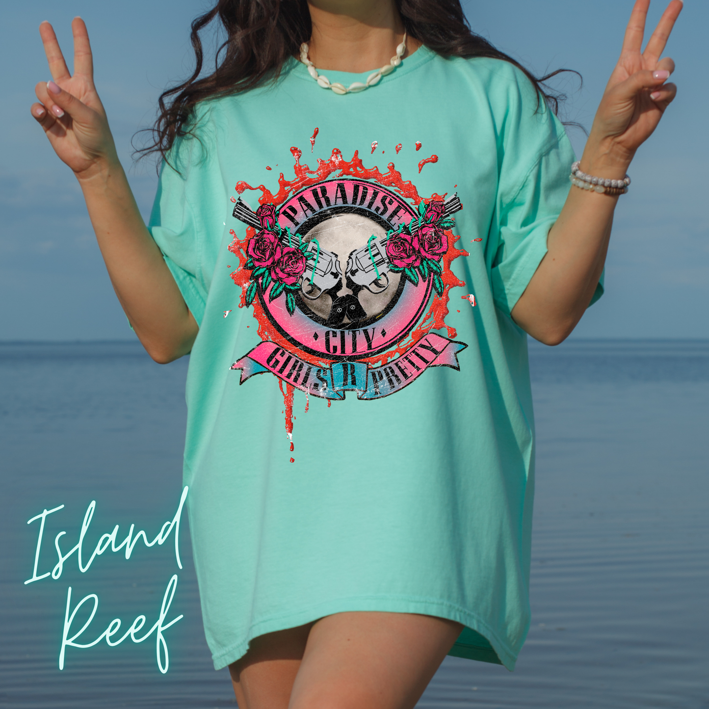 Paradise City Shirt 80s Graffiti Paint Retro Graphic Tee Comfort Color Shirt Concert Tee Trendy Festival Rocker T-shirt