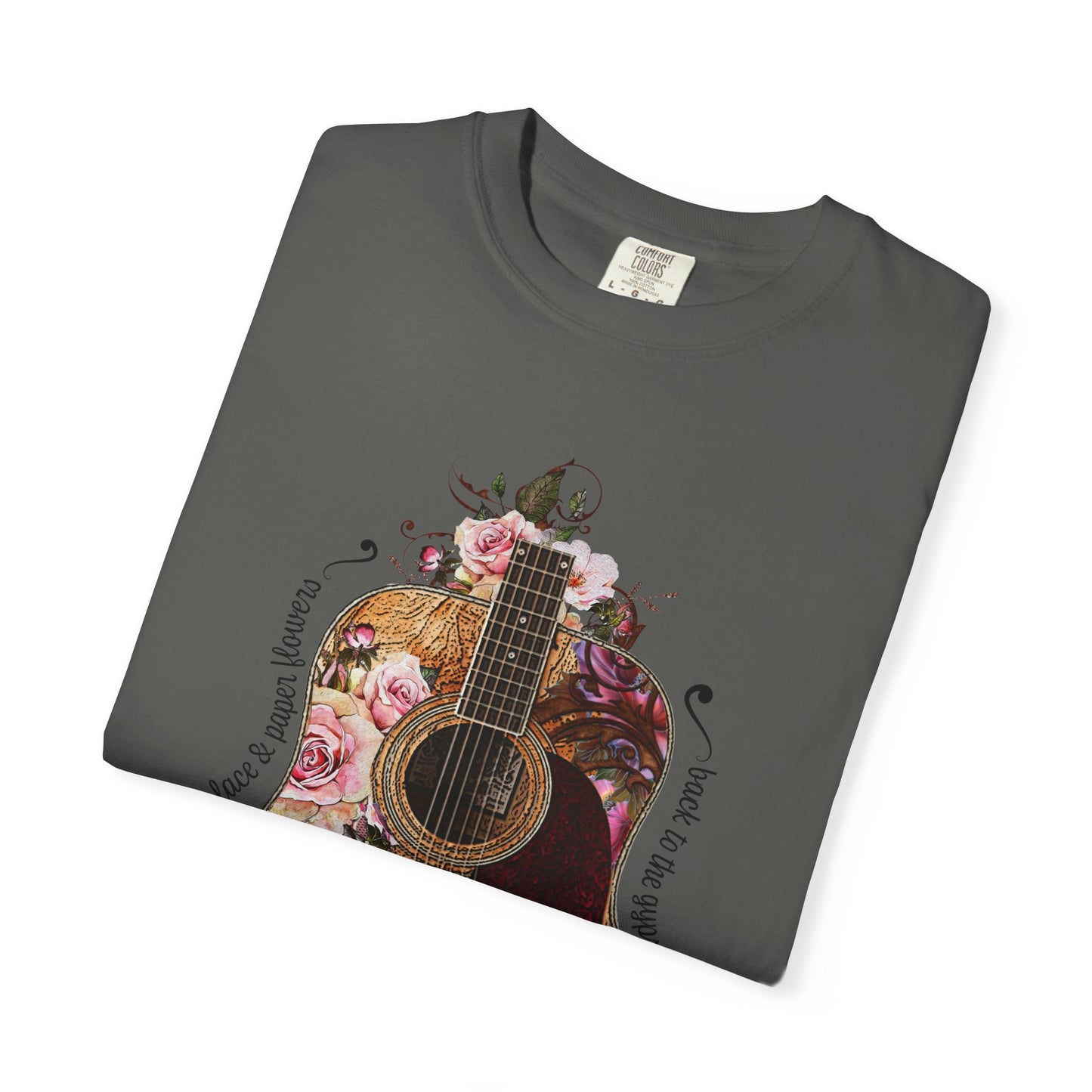 Gypsy T shirt Hippie Tee Floral Guitar 70's Classic Rock Tee  Birthday Gift Unisex Garment-Dyed Comfort Colors T-shirt