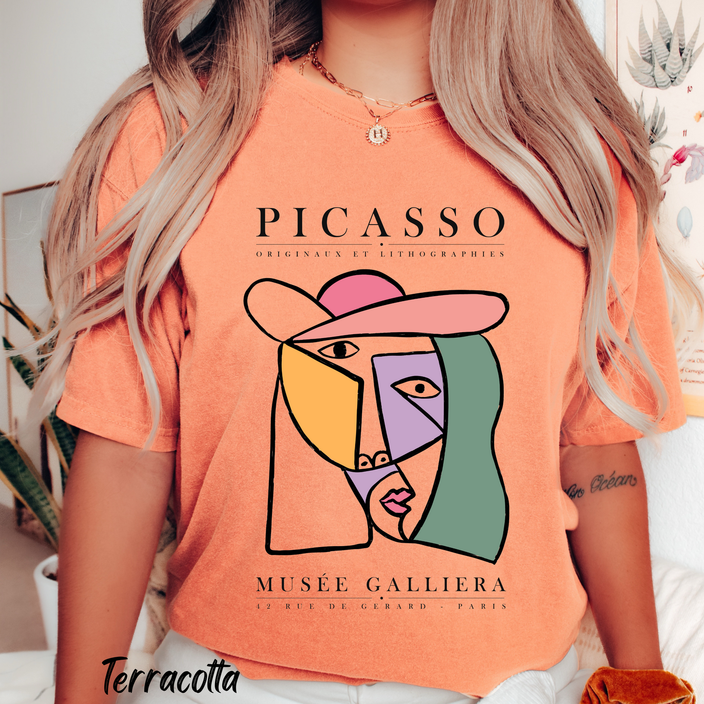 Picasso Shirt  For Women Trendy Vintage Tee Modern Art Graphic t shirt Picasso Art Print Tee Urban Boho Glamour Artsy T-shirt