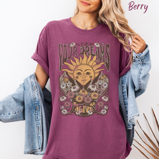 Keep Your Dreams Alive Beach Tee Comfort Color T-shirt Retro Shirt Boho Tee Hippie t-shirt