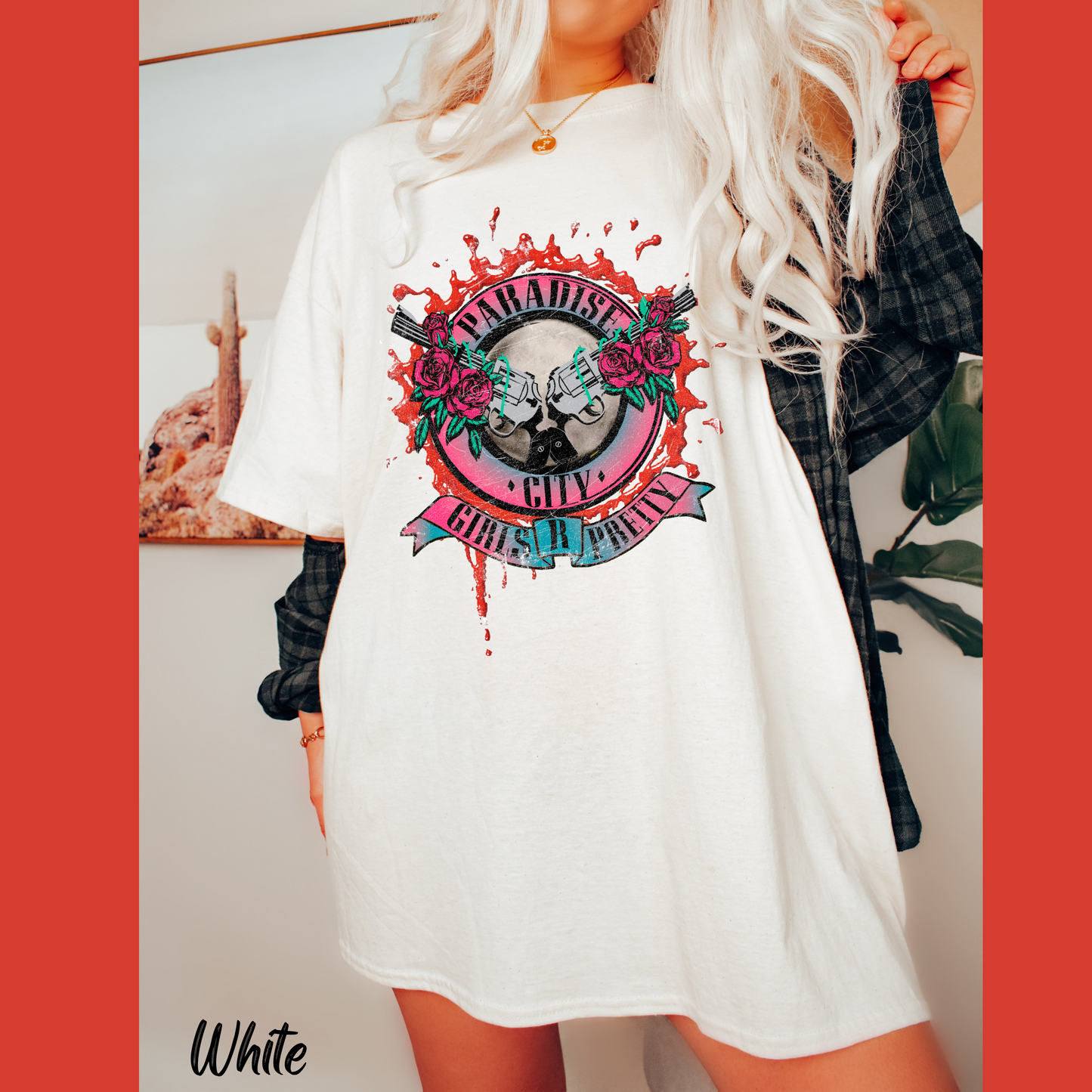 Paradise City Shirt 80s Graffiti Paint Retro Graphic Tee Comfort Color Shirt Concert Tee Trendy Festival Rocker T-shirt