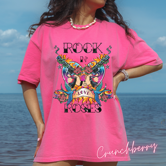 Rocker Tee 80's Rock Band Tee Retro Vintage T Shirt Concert Hippie Comfort Color Shirt Beach Shirt