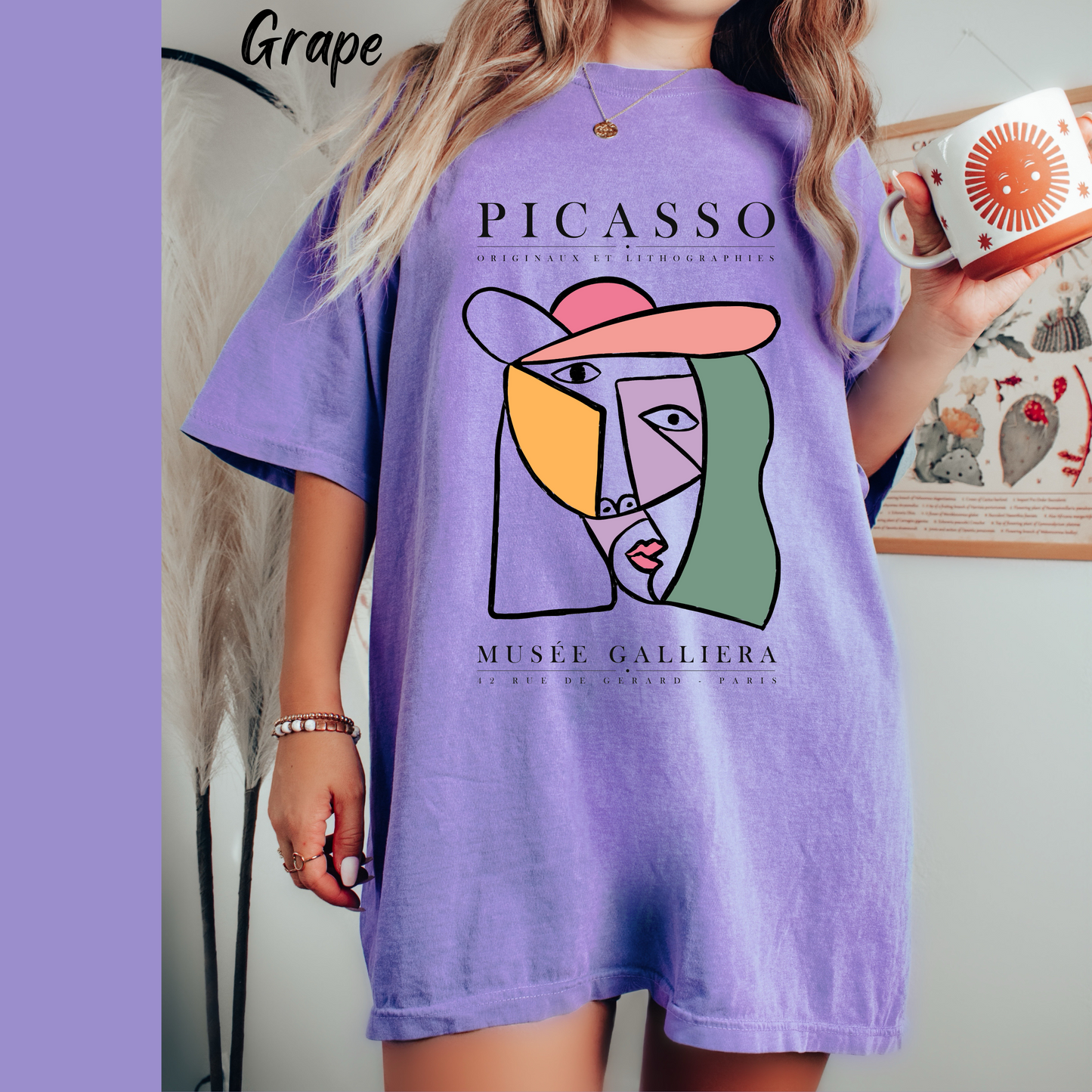 Picasso Shirt  For Women Trendy Vintage Tee Modern Art Graphic t shirt Picasso Art Print Tee Urban Boho Glamour Artsy T-shirt