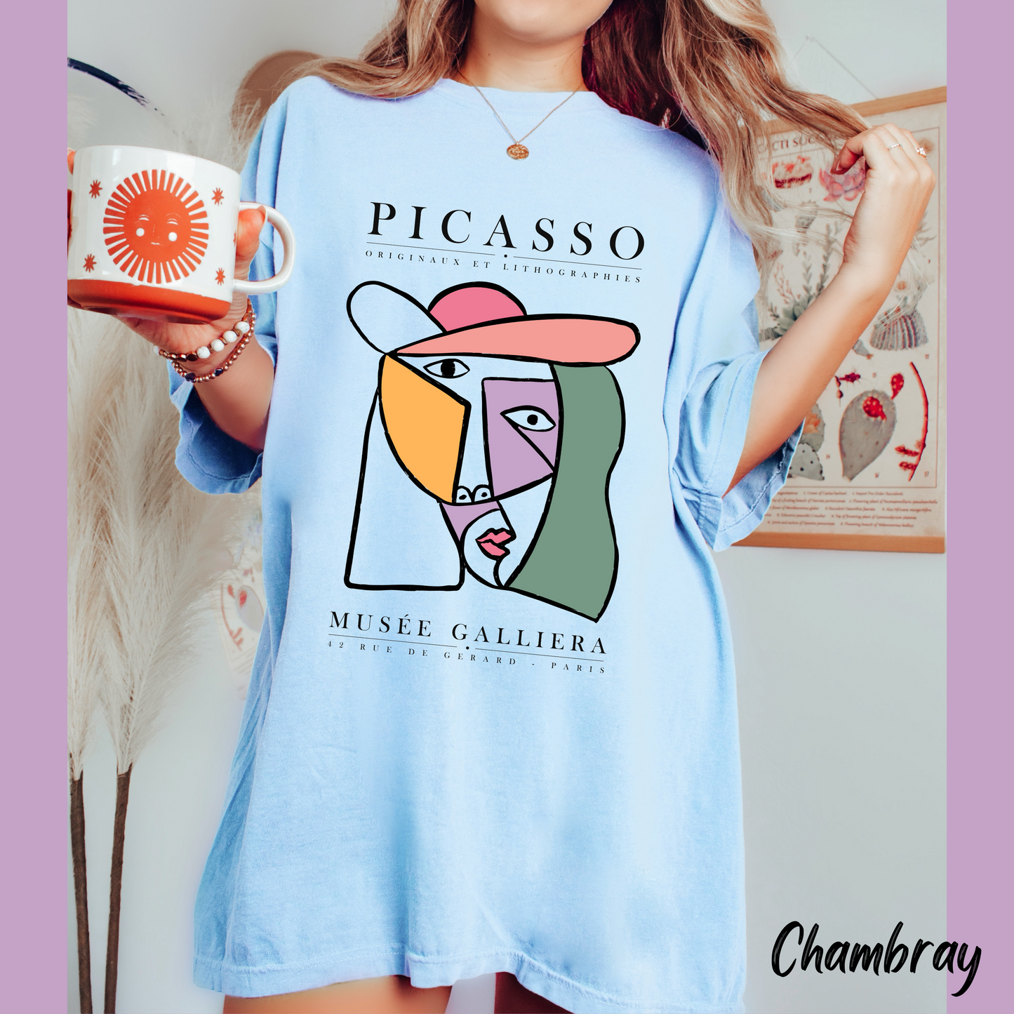 Picasso Shirt  For Women Trendy Vintage Tee Modern Art Graphic t shirt Picasso Art Print Tee Urban Boho Glamour Artsy T-shirt