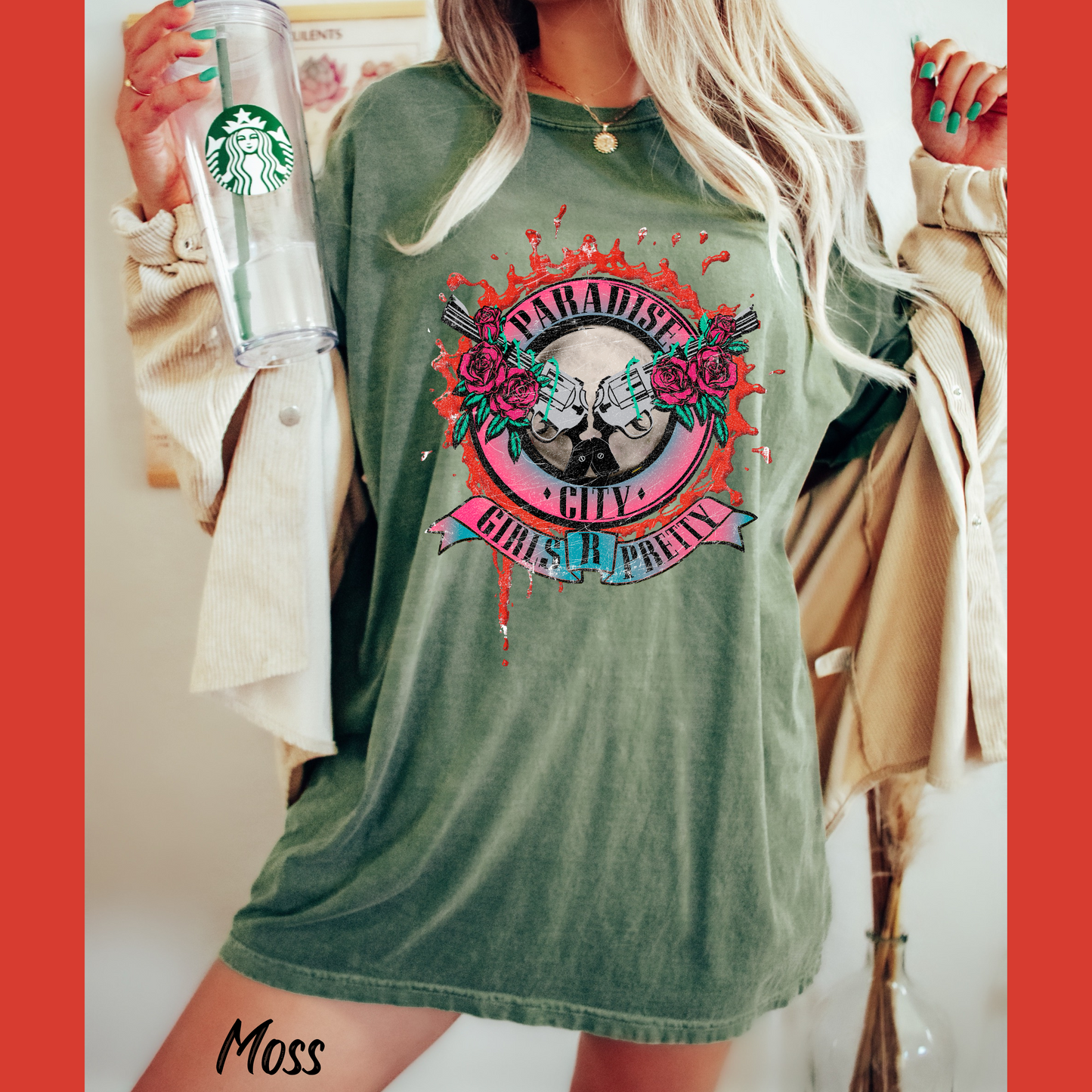 Paradise City Shirt 80s Graffiti Paint Retro Graphic Tee Comfort Color Shirt Concert Tee Trendy Festival Rocker T-shirt