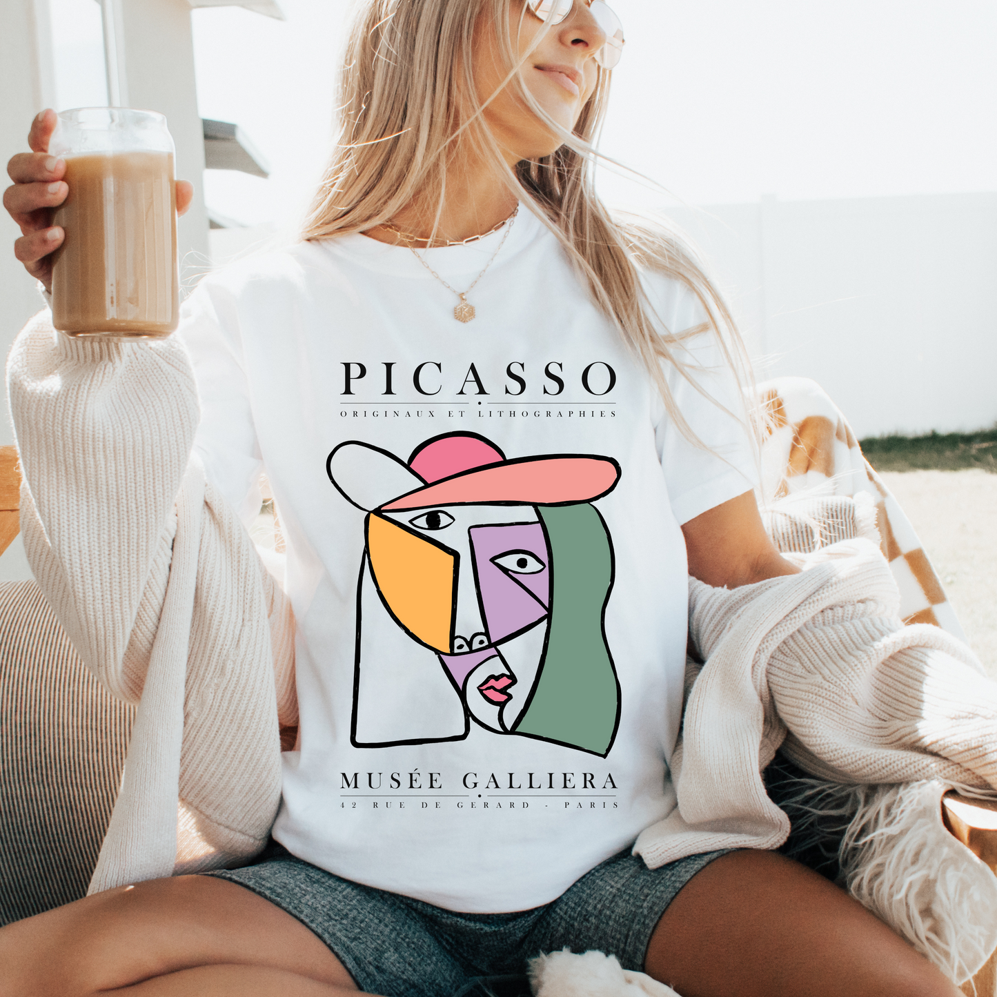 Picasso Shirt  For Women Trendy Vintage Tee Modern Art Graphic t shirt Picasso Art Print Tee Urban Boho Glamour Artsy T-shirt