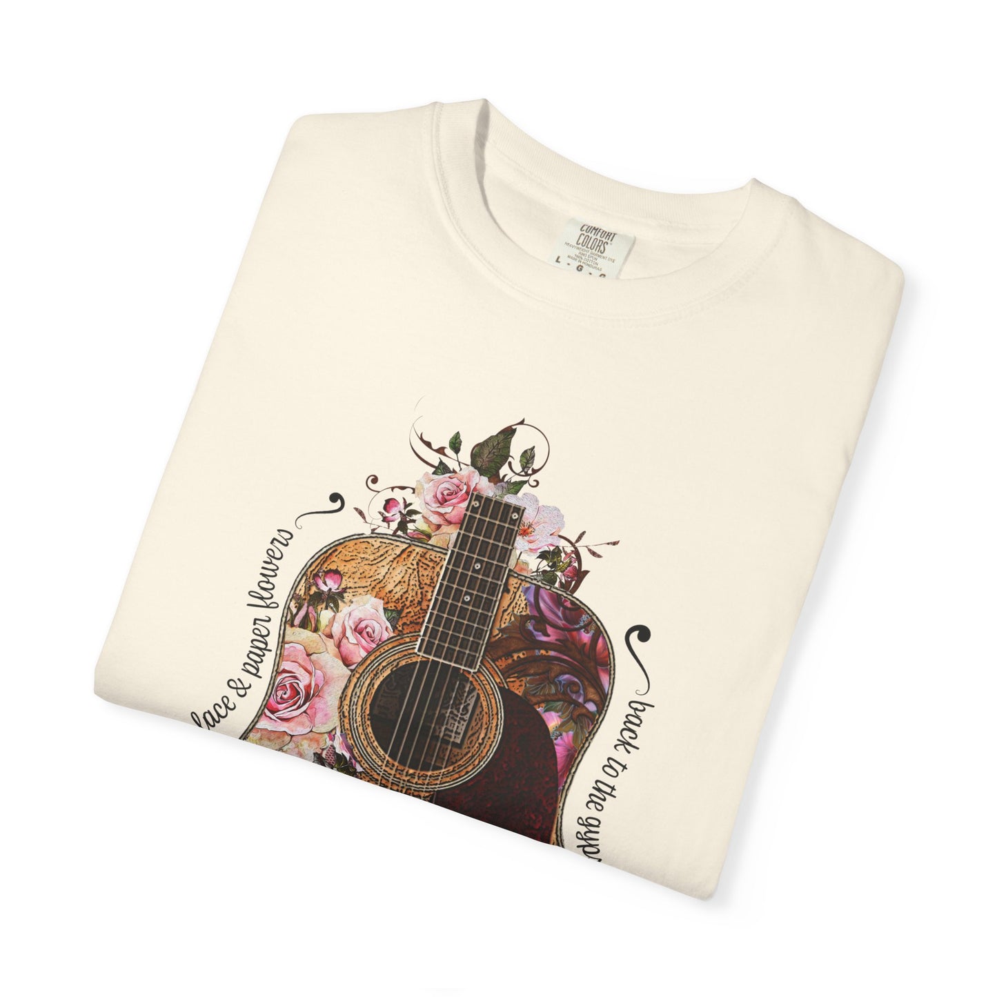 Gypsy T shirt Hippie Tee Floral Guitar 70's Classic Rock Tee  Birthday Gift Unisex Garment-Dyed Comfort Colors T-shirt
